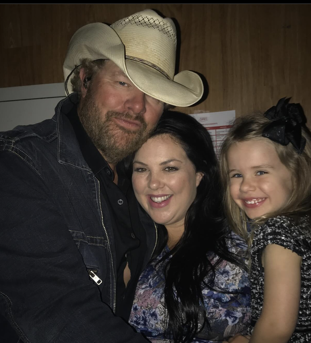 Toby Keith and his daughter, Krystal, and her daughter in an Instagram carousel dated February 10, 2024 | Source: Instagram.com/krystalkeith/