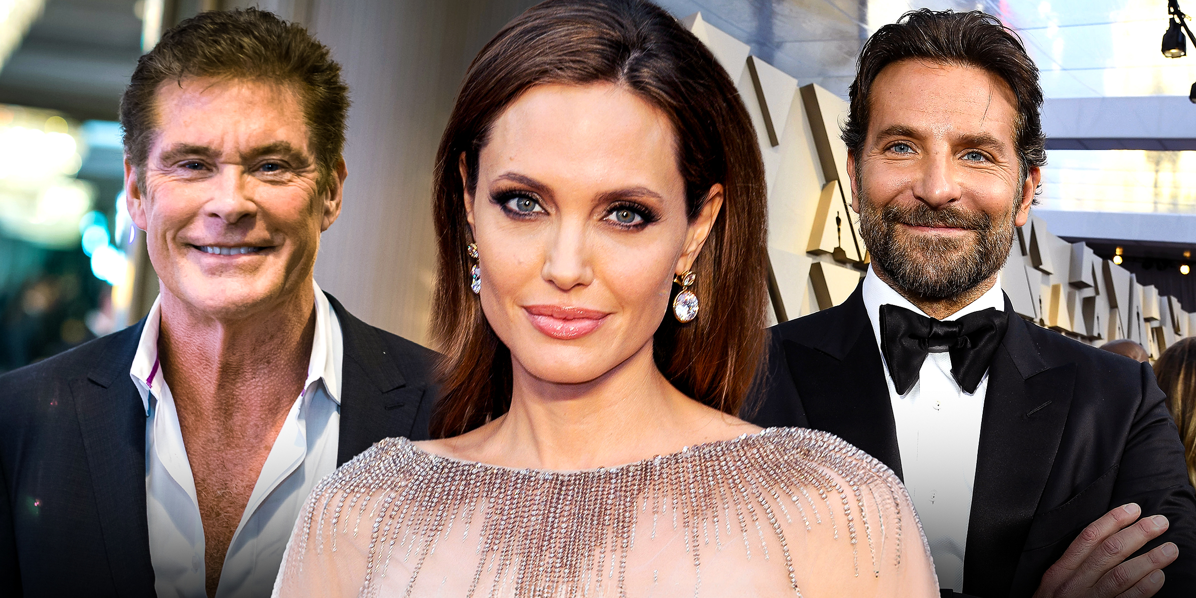 David Hasselhoff | Angelina Jolie | Bradley Cooper | Source: Getty Images