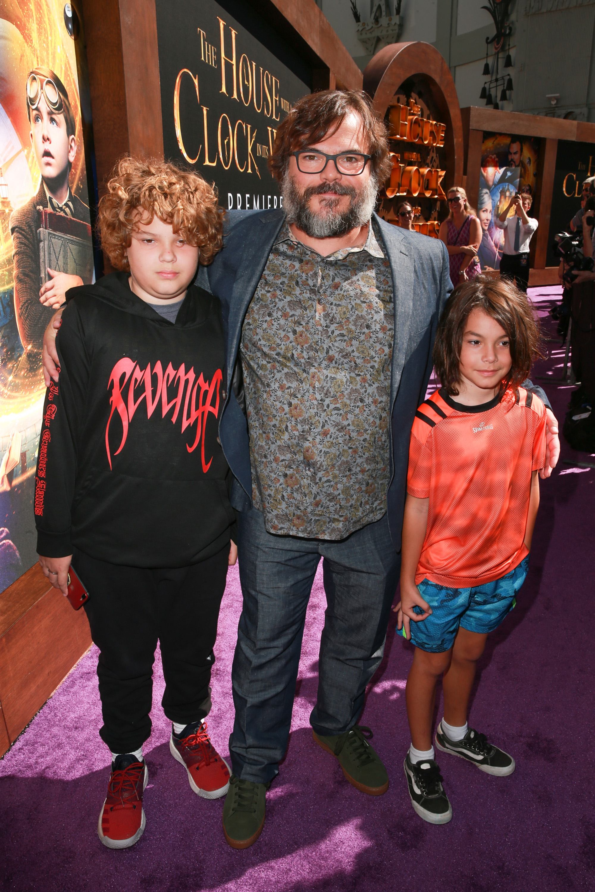 Samuel Black, Jack Black, and Thomas Black at the premiere of Universal Pictures' "The House With A Clock In Its Walls" at TCL Chinese Theatre IMAX on September 16, 2018 in Hollywood, California | Source: Getty Images