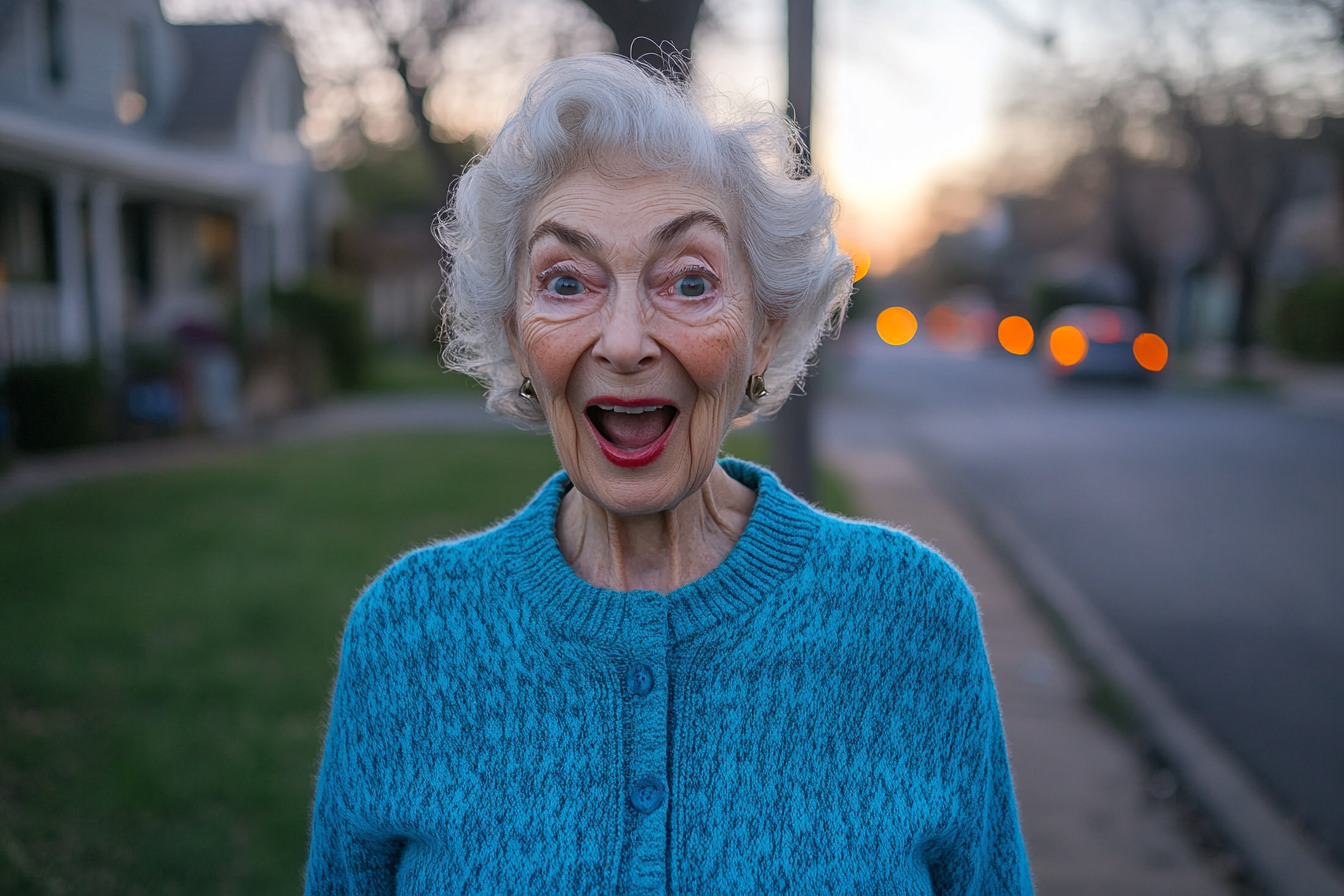 An older woman surprised but happy | Source: Midjourney