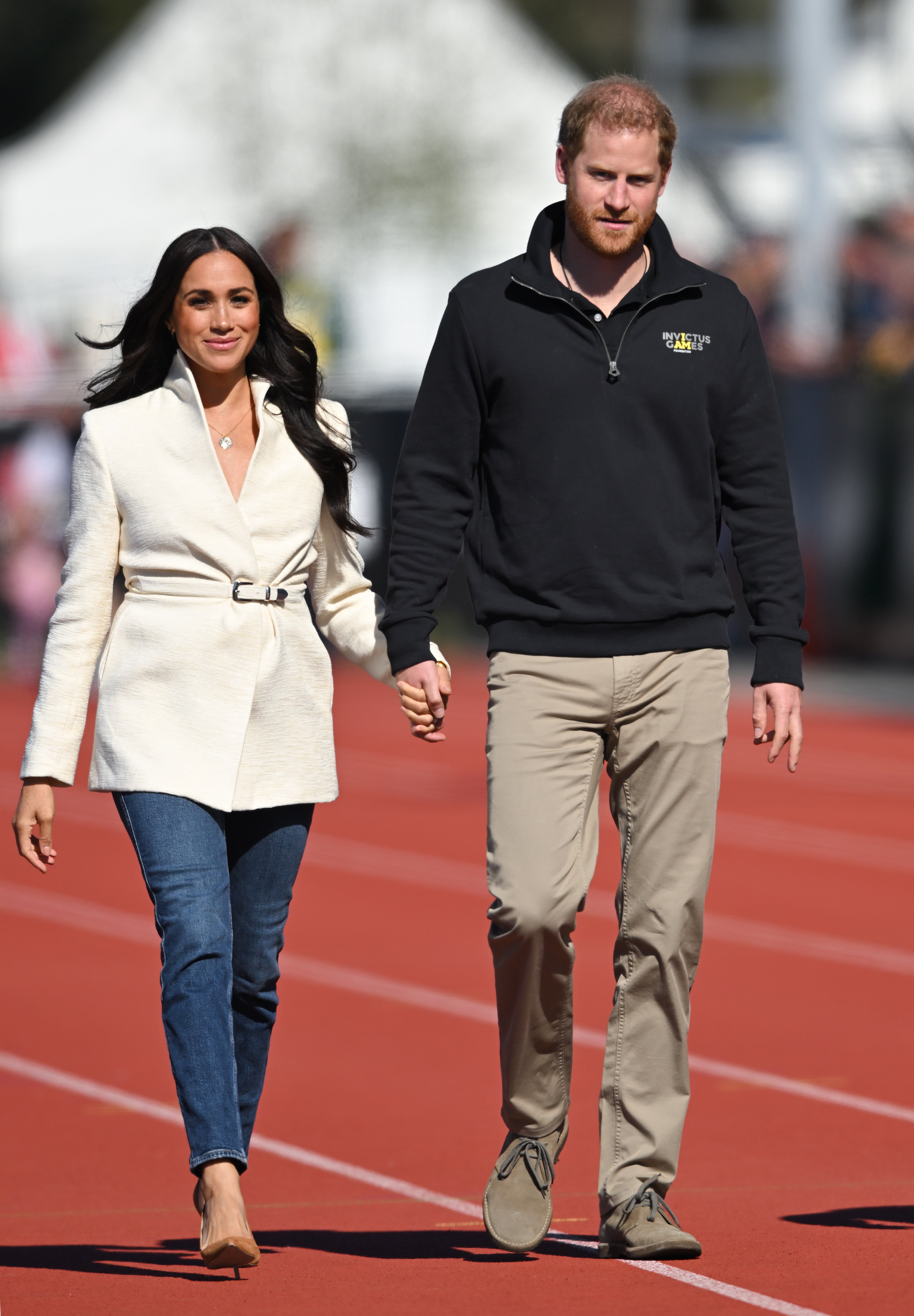 Duchess Meghan and Prince Harry during the Invictus Games at Zuiderpark on April 17, 2022, in The Hague, Netherlands. | Source: Getty Images