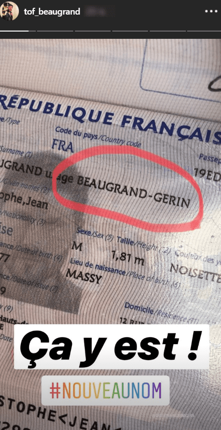  Nouveau nom de Christophe Beaugrand  dans journée instagram. | Photo : Instagram/tof_beaugrand