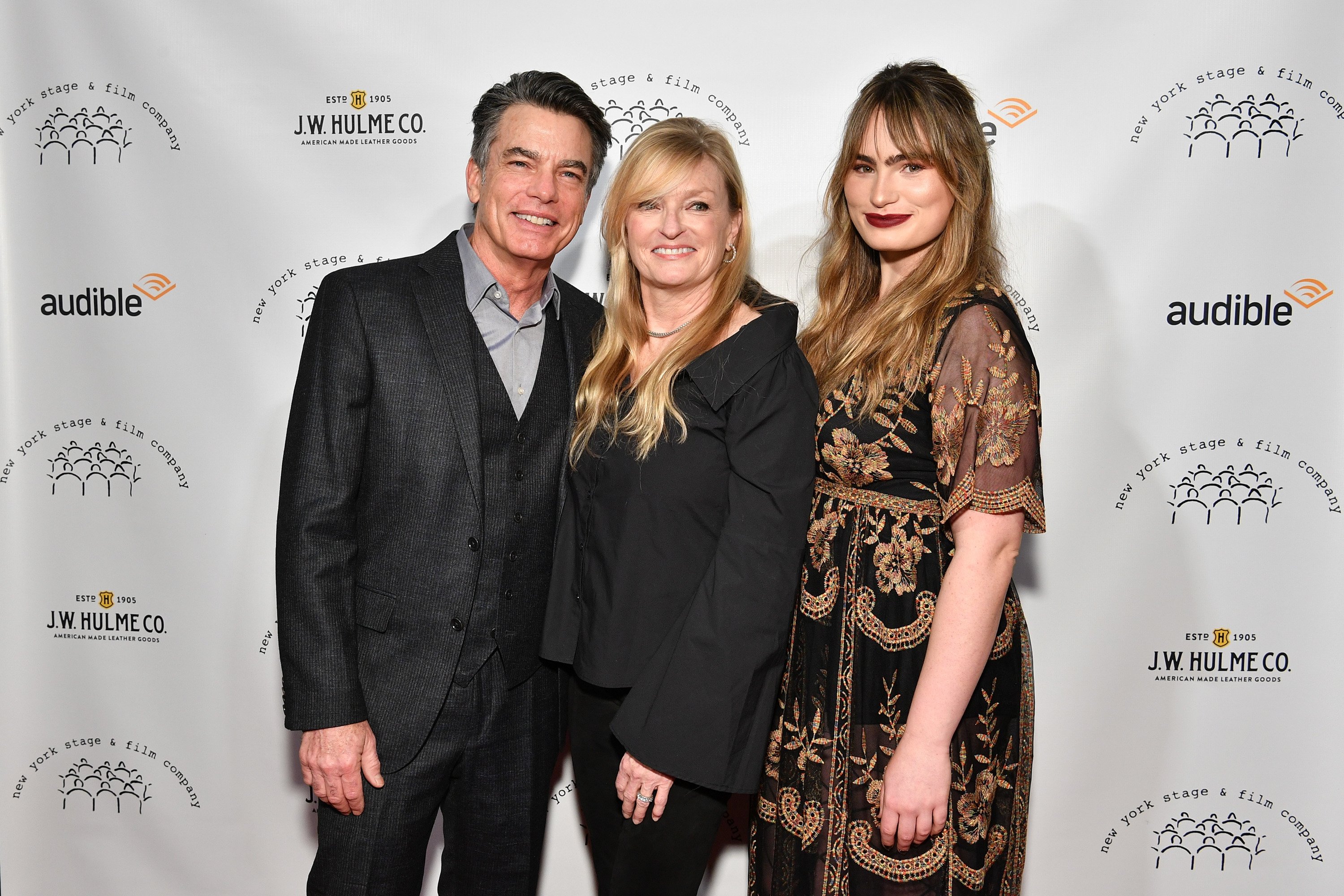Peter Gallagher, Paula Harwood, and Kathryn Gallagher, at the 2017 New York Stage & Film Winter Gala, hosted at Chelsea Piers in New York City, on December 5, 2017. | Source: Getty Images