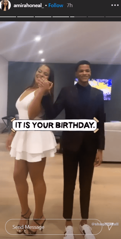 Shaqir O'Neal hold hands with from his sister, Amirah O’Neal in a birthday tribute for his 17th birthday | Source: Instagram.com/amirahoneal