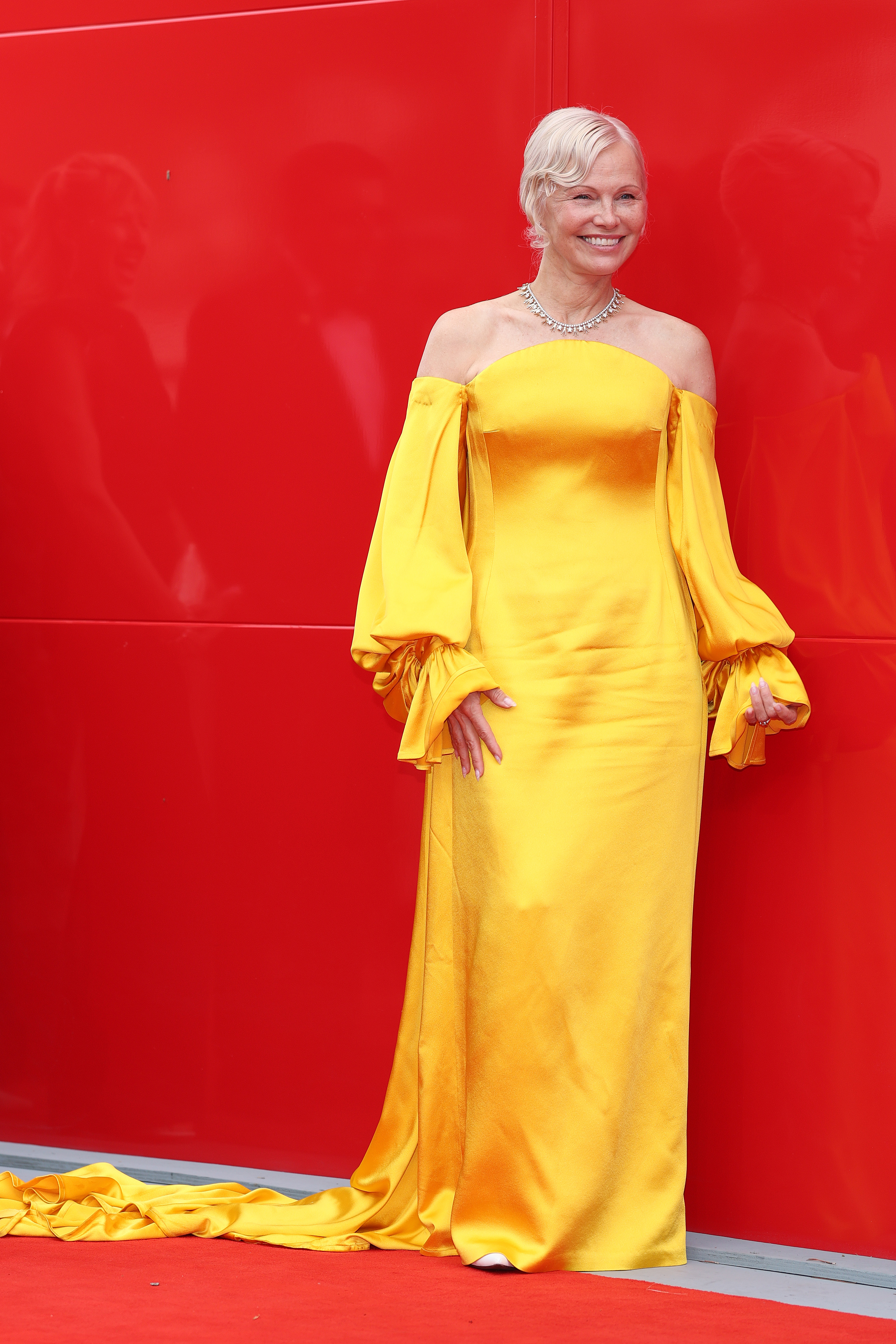 Pamela Anderson attends the "Place To Be" Screening during the 83rd Venice International Film Festival at Sala Giardino on September 9, 2026 in Venice, Italy. | Source: Getty Images