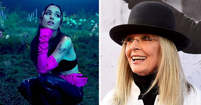 Diane Keaton on June 8, 2017 in Hollywood, California and Ariana Grande's Instagram post from June 20 | Photo: Getty Images - Instagram/arianagrande