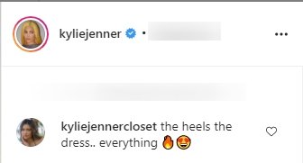 A fan's comment on Kylie Jenner's picture wearing a figure-fitting dress. | Photo: Instagram/Kyliejenner