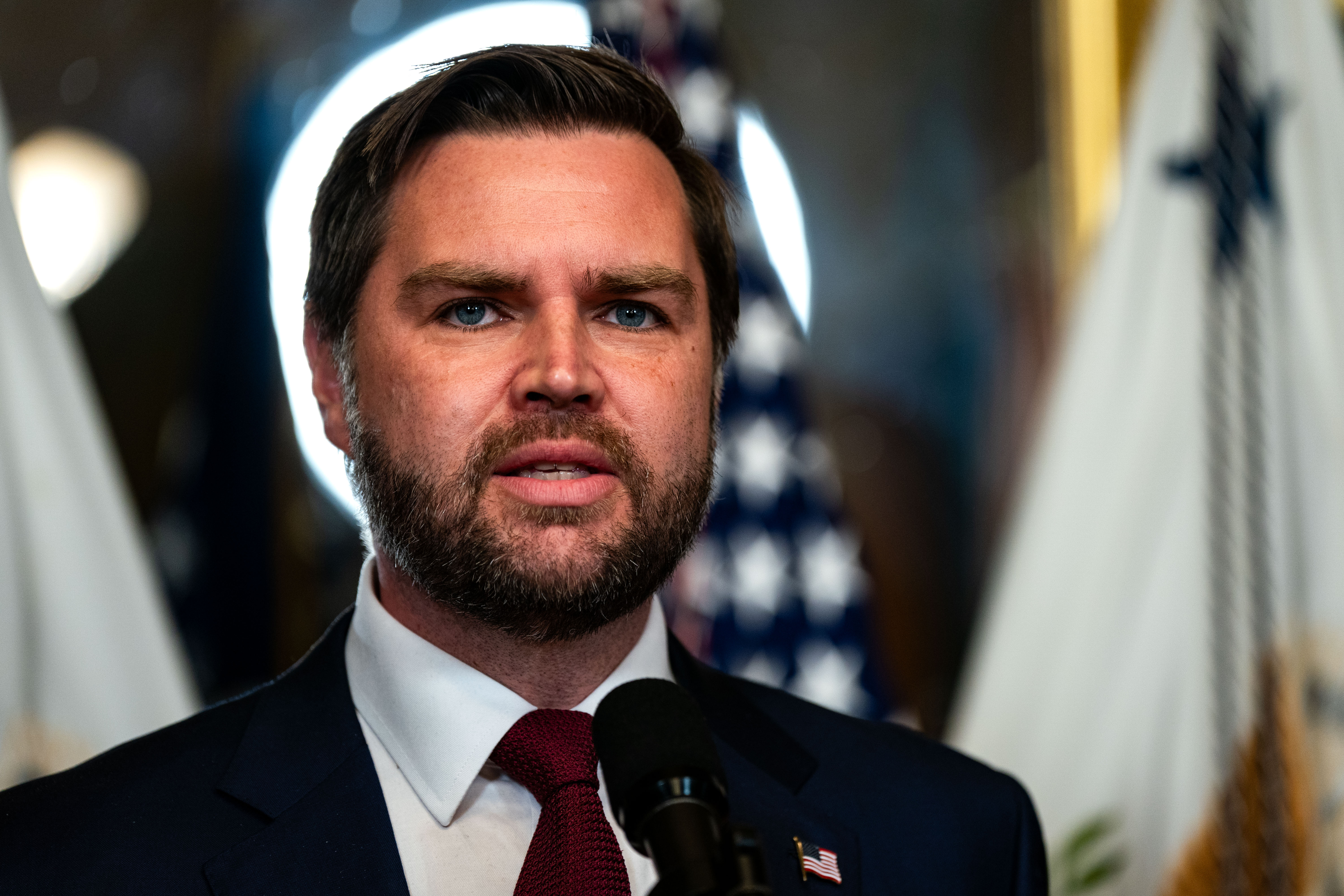 Vice President JD Vance during a swearing-in ceremony for newly confirmed CIA Director John Ratcliffe in Washington, D.C., on January 23, 2025. | Source: Getty Images