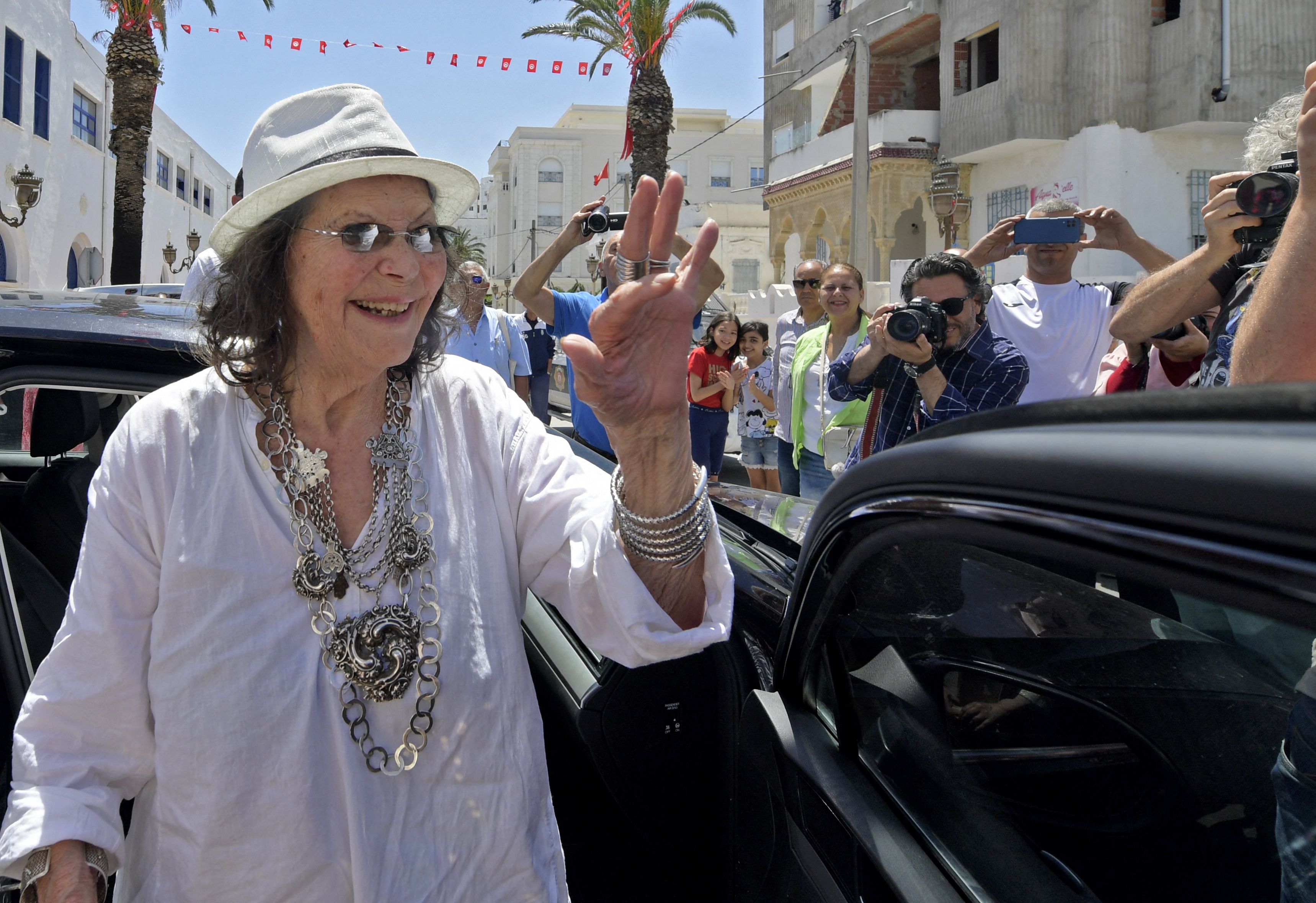 Claudia Cardinale attends the inauguration of the Claudia Cardinale street on May 29, 2022, in La Goulette, Tunisia. | Source: Getty Images