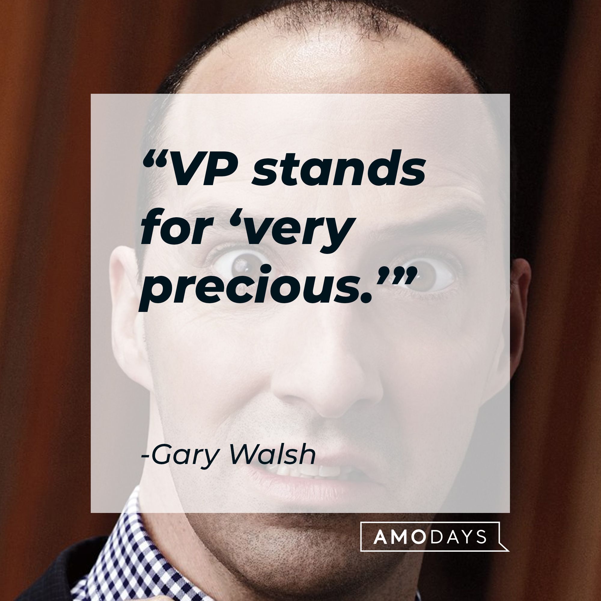 Gary Walsh, with his quote: "VP stands for 'very precious.'” | Source: Facebook.com/veep