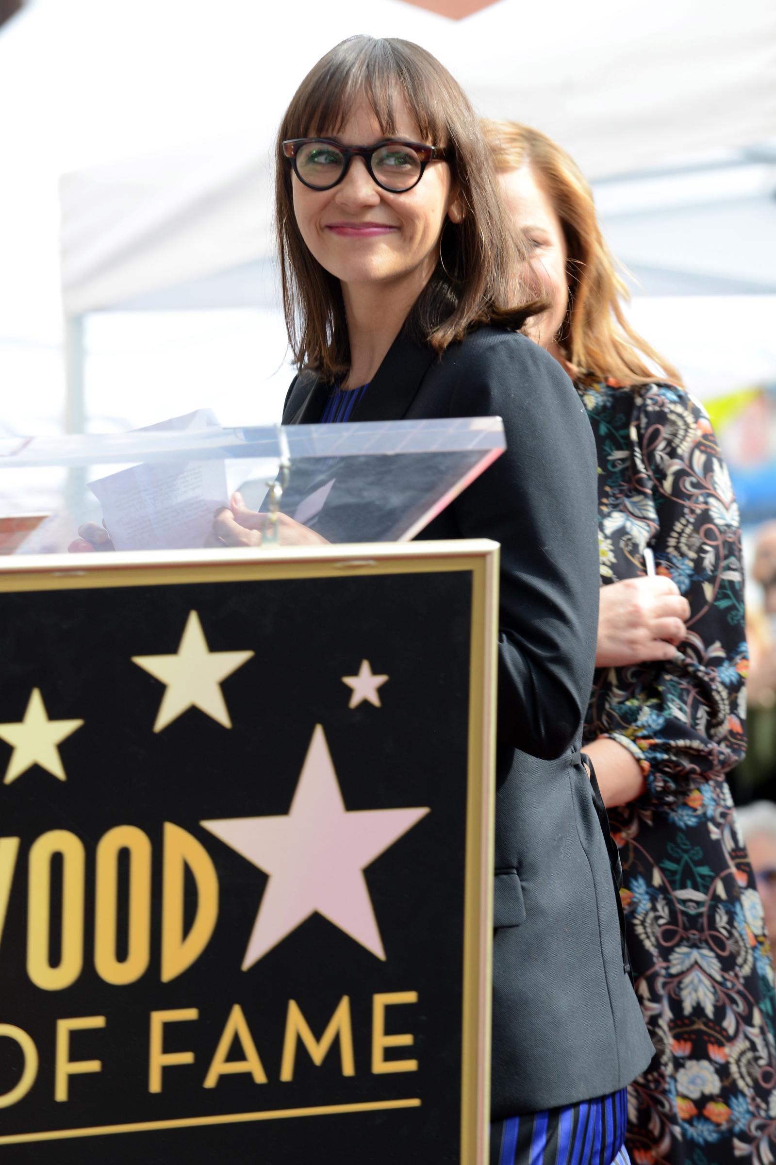 Rashida Jones at Amy Poehler's Star Ceremony on The Hollywood Walk of Fame held in Hollywood, California, on December 3, 2015. | Source: Getty Images