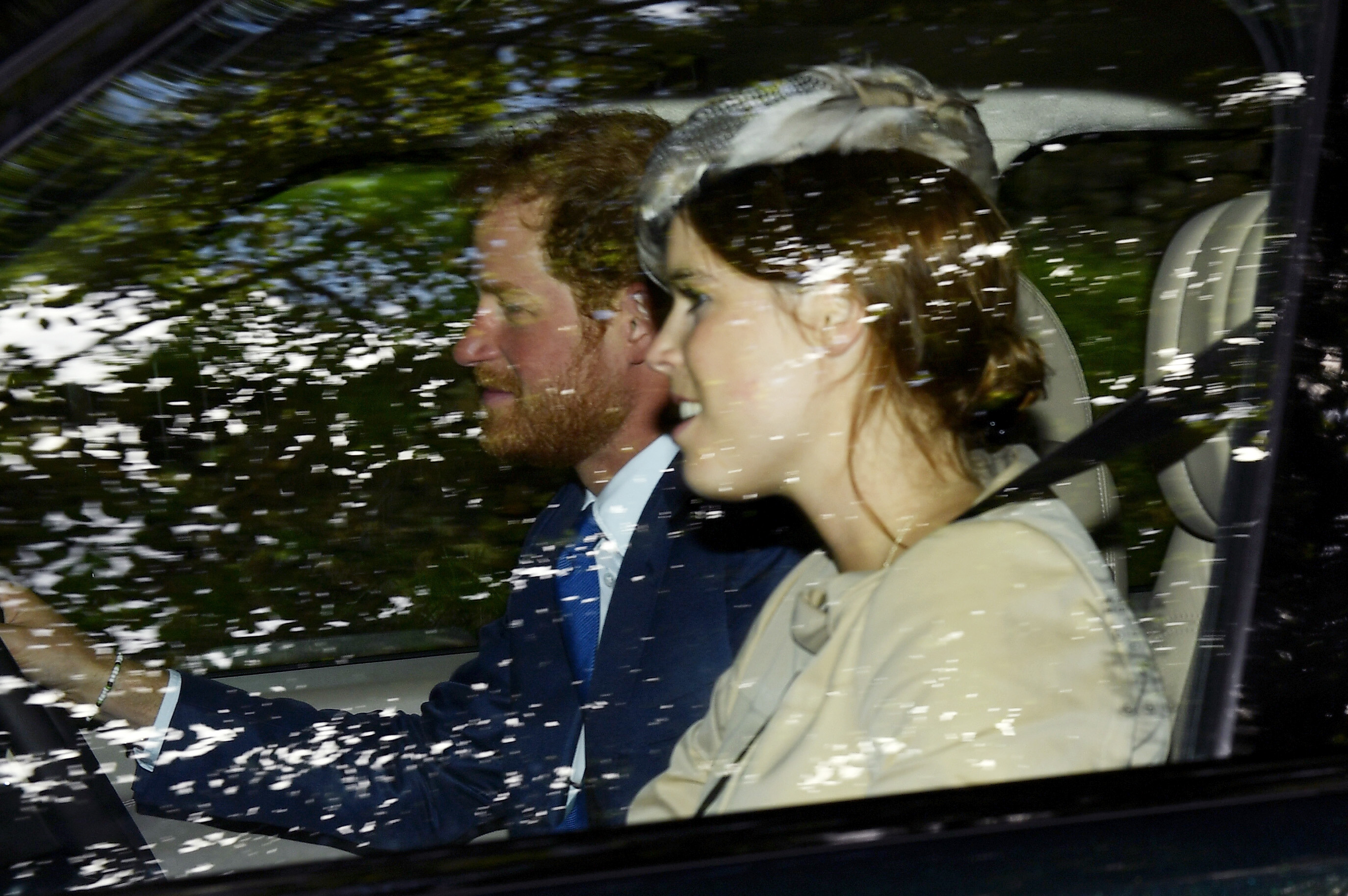 Prince Harry and Princess Eugenie drive from Crathie Church on September 18, 2016 in Crathie, Scotland. | Source: Getty Images