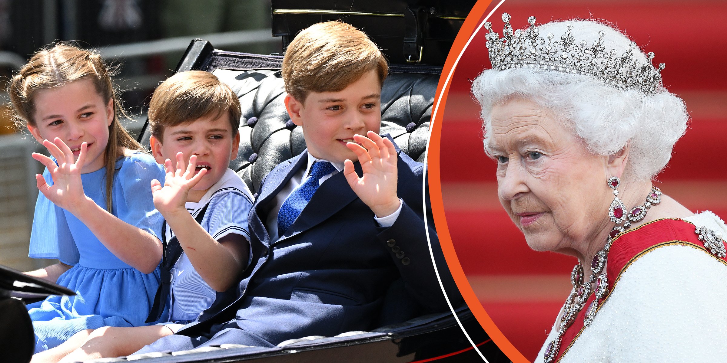 Los niños de Cambridge y la reina Elizabeth II. | Foto: Getty Images
