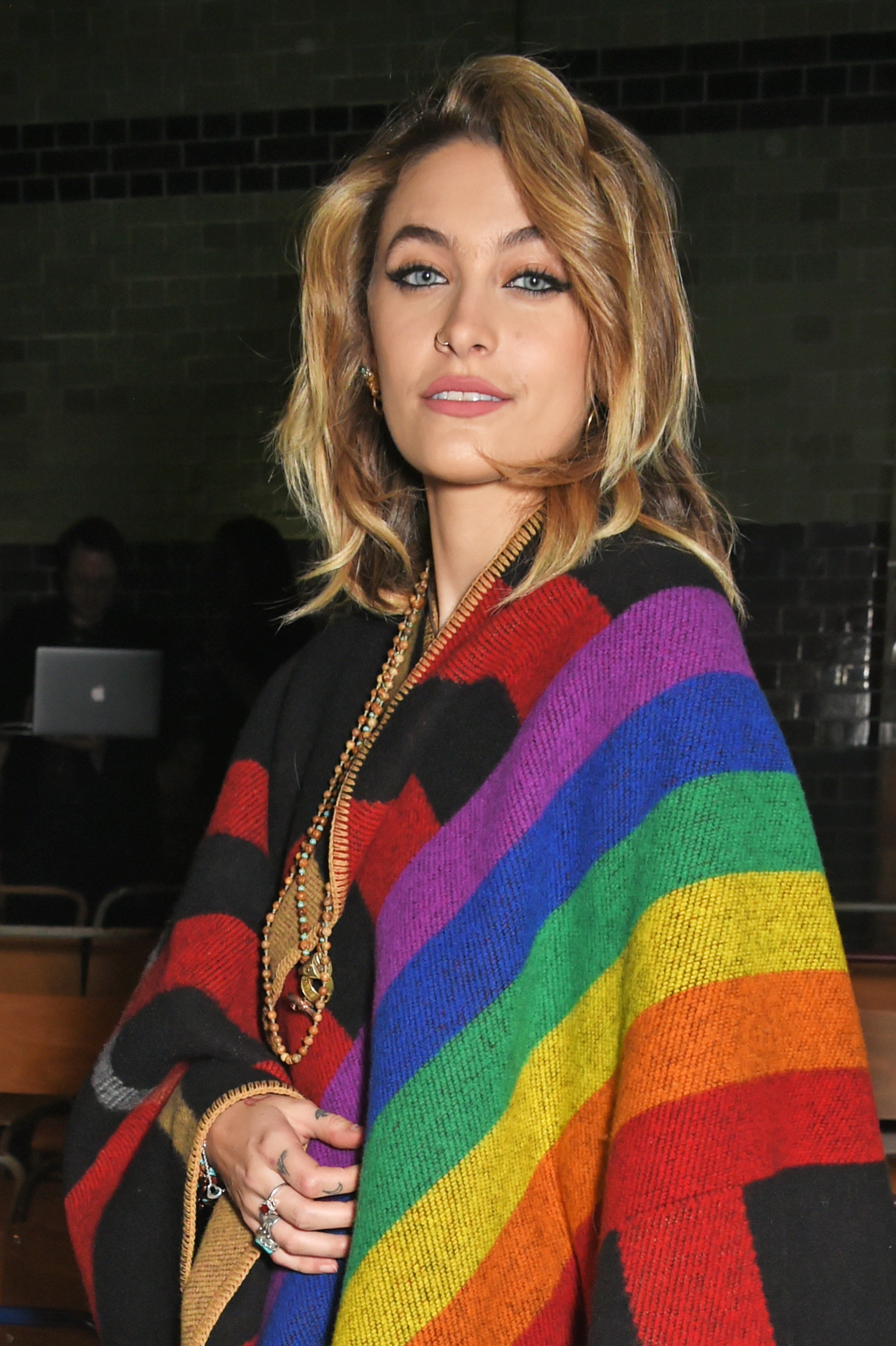 Paris Jackson wearing Burberry at the Burberry February 2018 show during London Fashion Week at Dimco Buildings on February 17, 2018, in London, England. | Source: Getty Images.