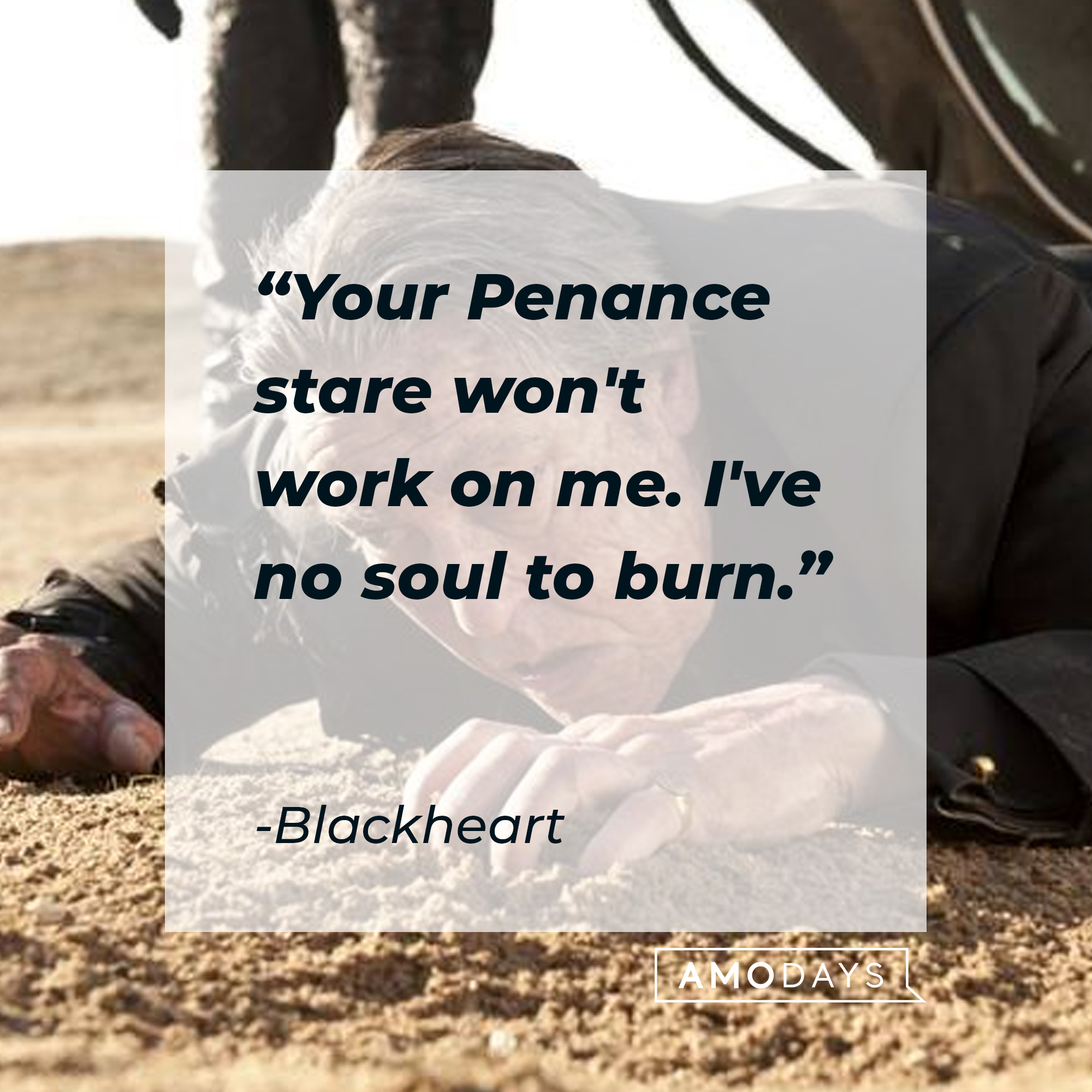 Blackheart's quote: "Your Penance stare won't work on me. I've no soul to burn." | Source: facebook.com/ghostridermovie