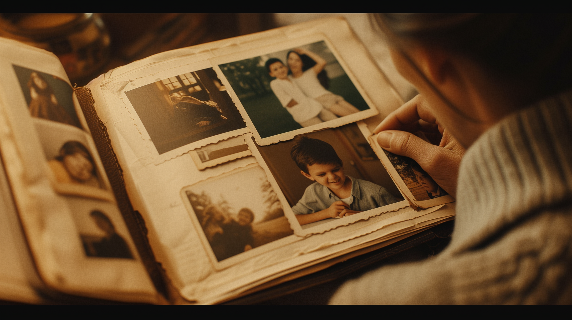 A person looking at an old photo album | Source: Midjourney