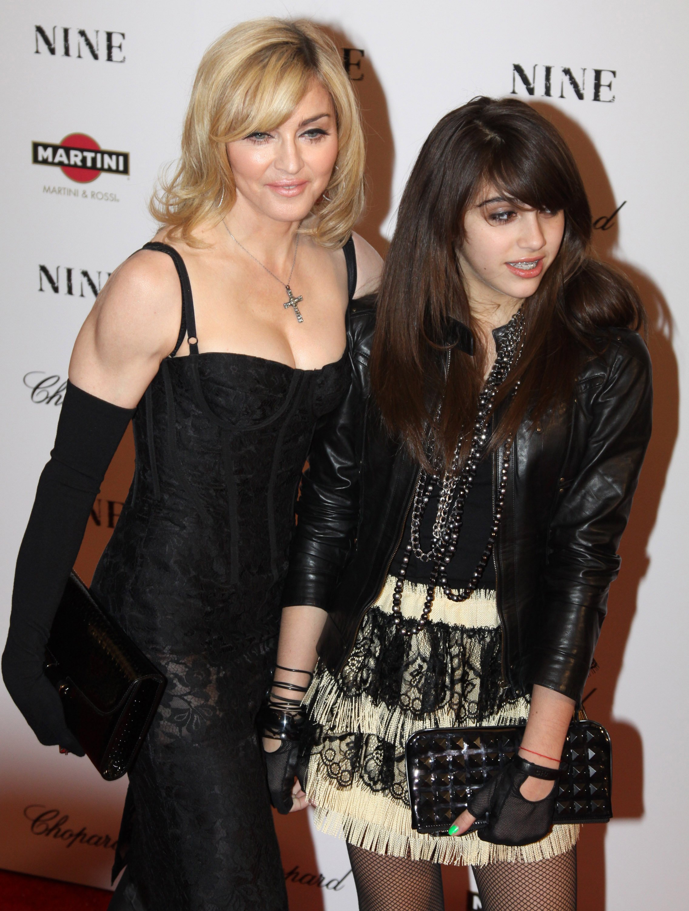 Madonna and Lourdes Leon pose at the premiere of "Nine" at the Ziegfeld Theatre on December 15, 2009, in New York City | Source: Getty Images