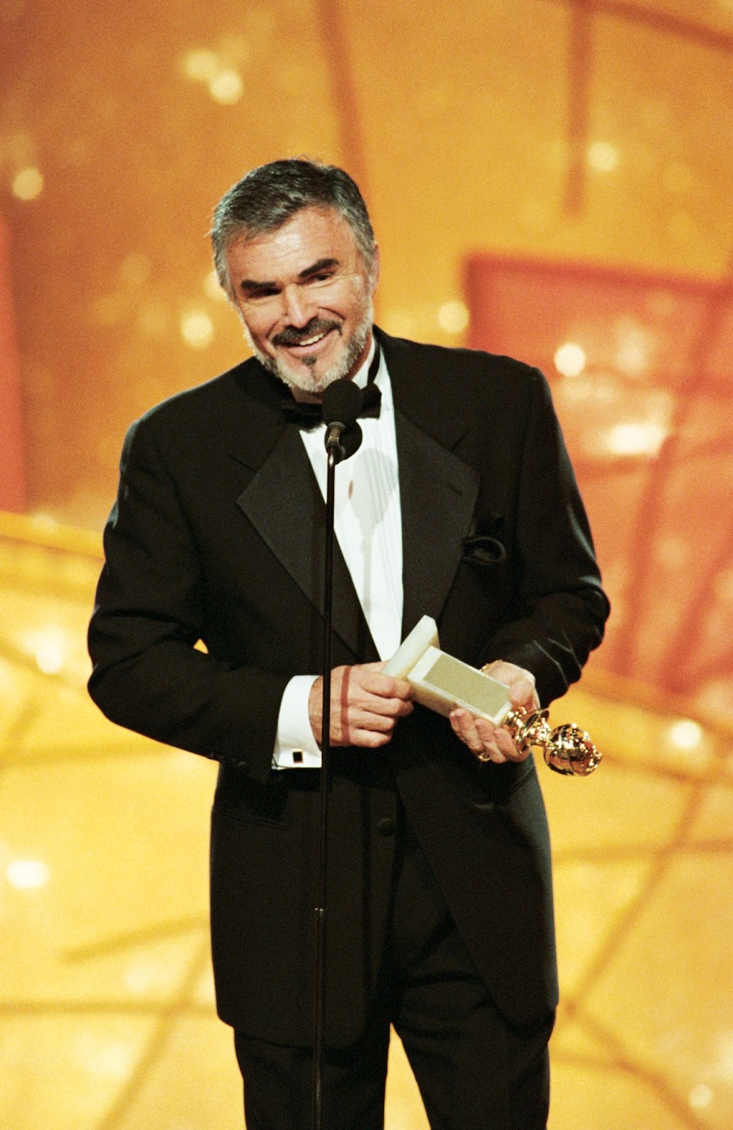 Burt Reynolds on stage during the 55th Annual Golden Globe Awards held at the Beverly Hilton Hotel on January 18, 1998. | Source: Getty Images