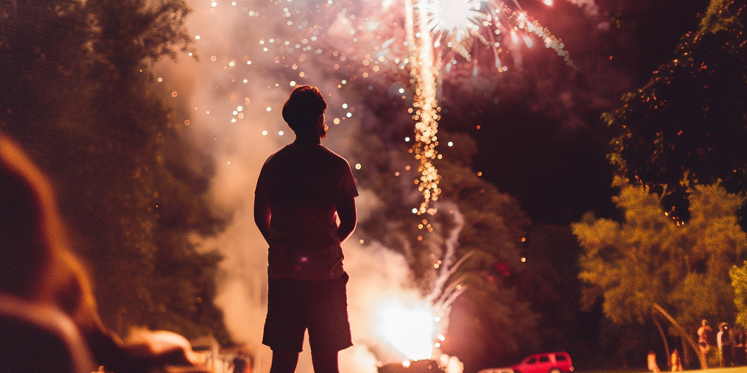 Man watches fireworks | Source: Amomama