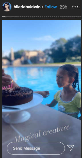 Hilaria Baldwin celebrates daughter, Carmen's birthday on August 23, 2020 | Photo: Instagram Story/hilariabaldwin