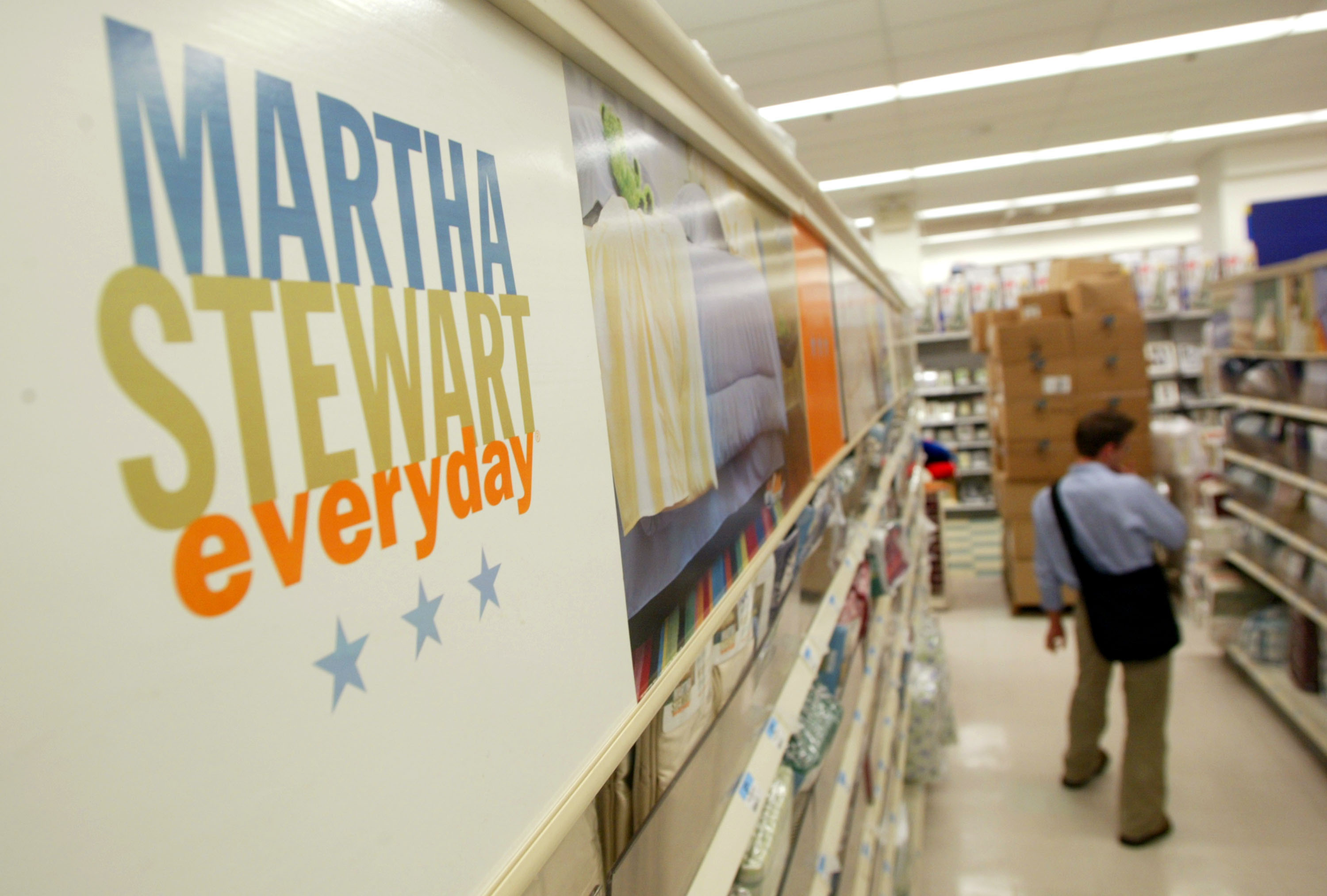 The Martha Stewart Everday linen section at a Kmart store in New York on October 9, 2002 | Source: Getty Images