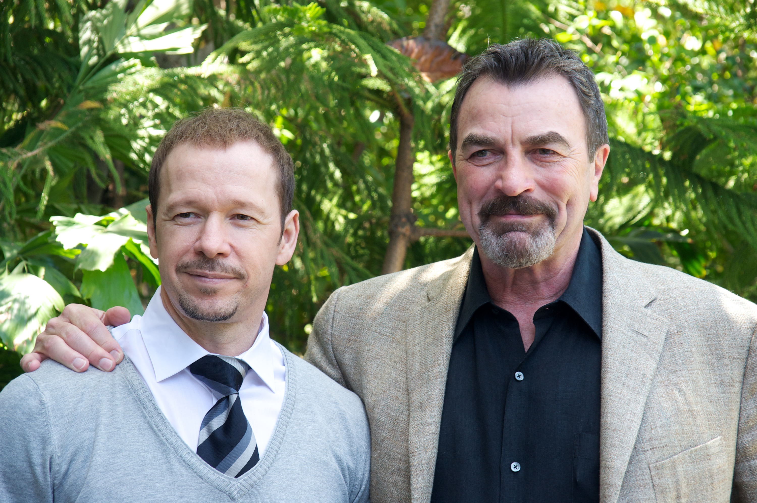 Donnie Wahlberg and Tom Selleck in Beverly Hills, California on June 6, 2012 | Source: Getty Images