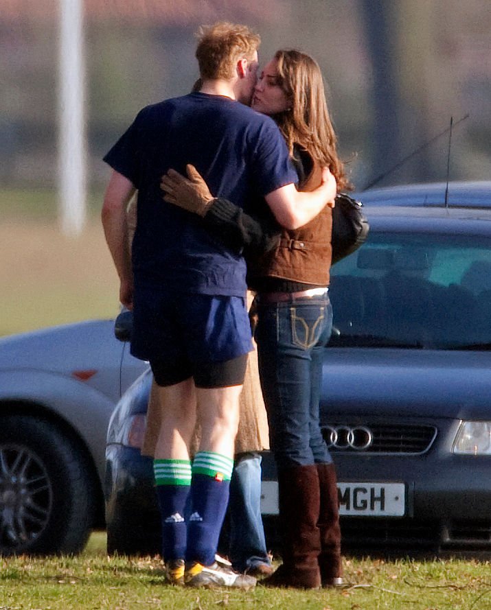 An undated image of Prince William and Kate Middleton kissing | Source: Getty Images
