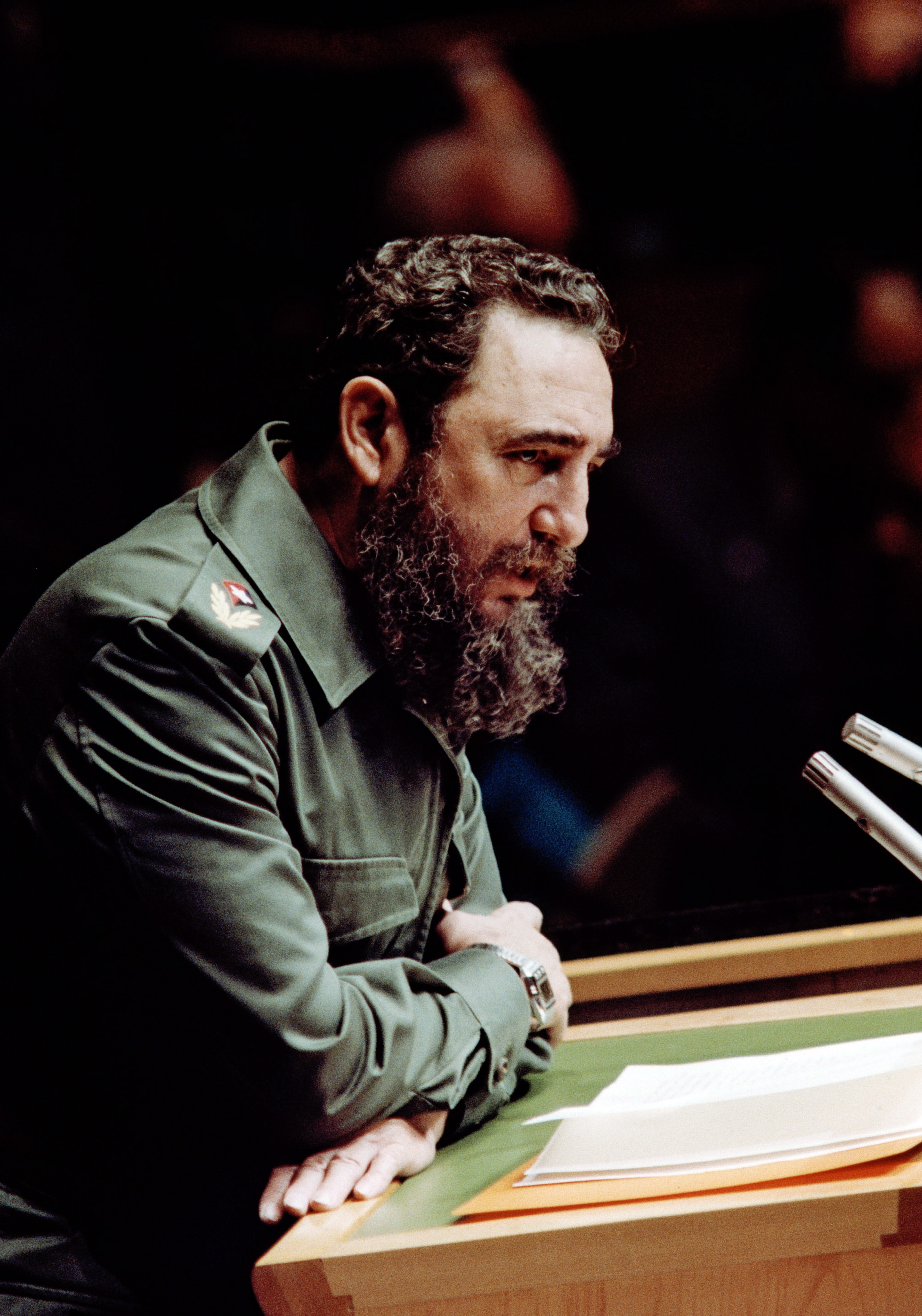 Cuban leader Fidel Castro addresses the United nations General Assembly in New York, in 1960 | Source: Getty Images