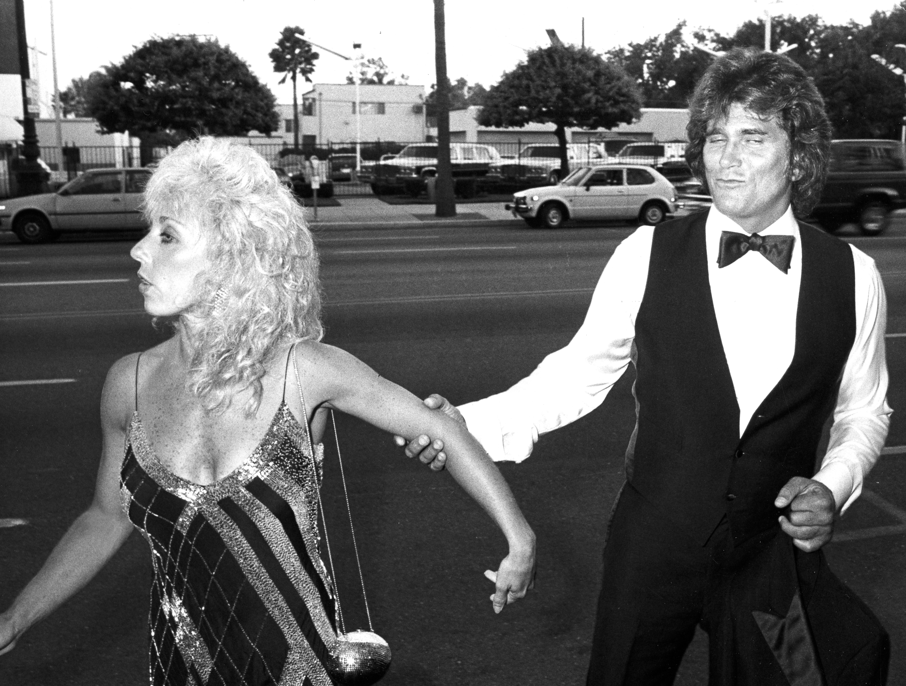 Michael Landon and wife Cindy Clerico in Beverly Hills, California, 1984 | Source: Ron Galella/Ron Galella Collection via Getty Images