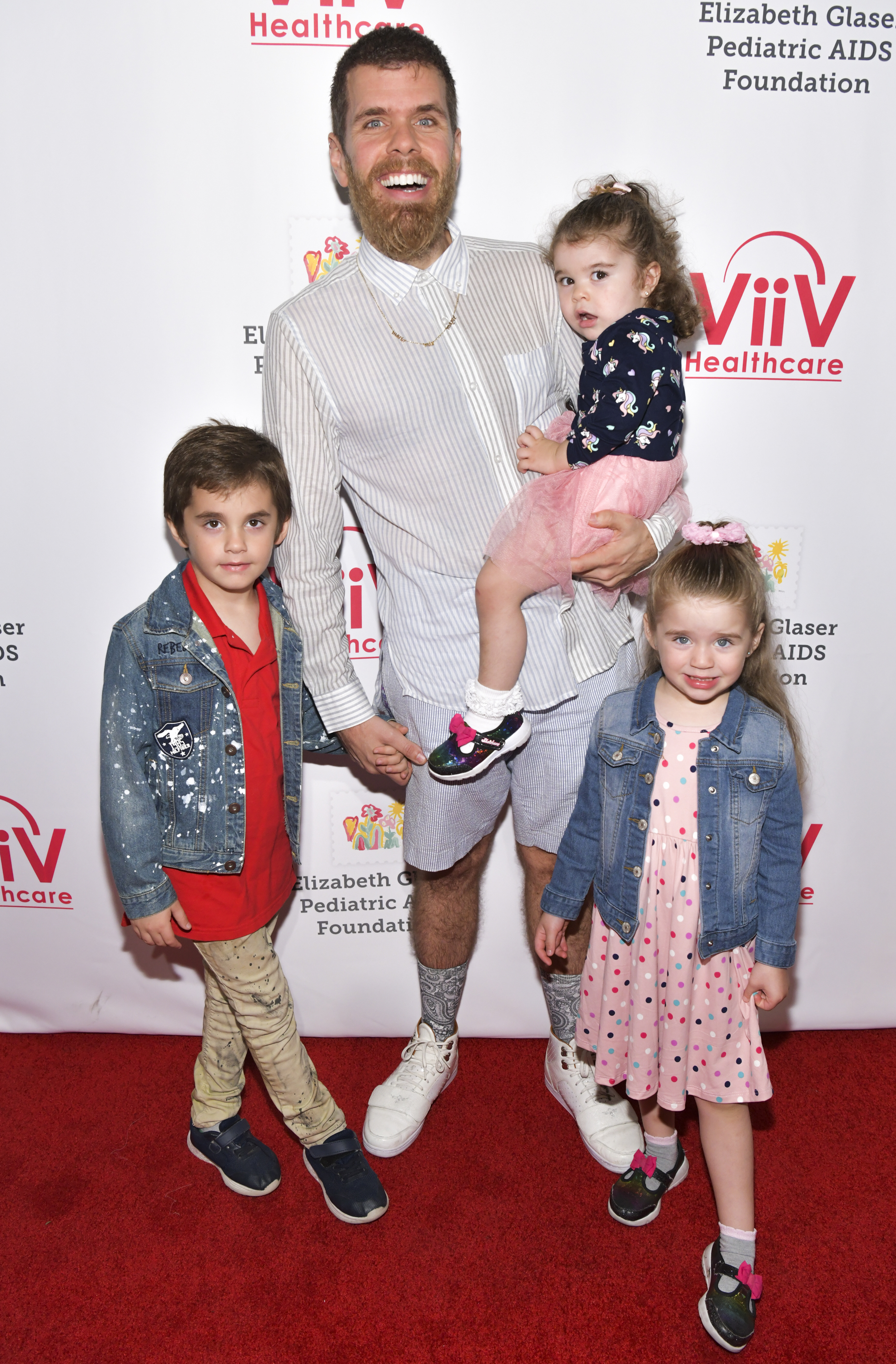 Perez Hilton and his children attend the 30th Annual A Time For Heroes Family Festival at Smashbox Studios on October 27, 2019, in Culver City, California. | Source: Getty Images