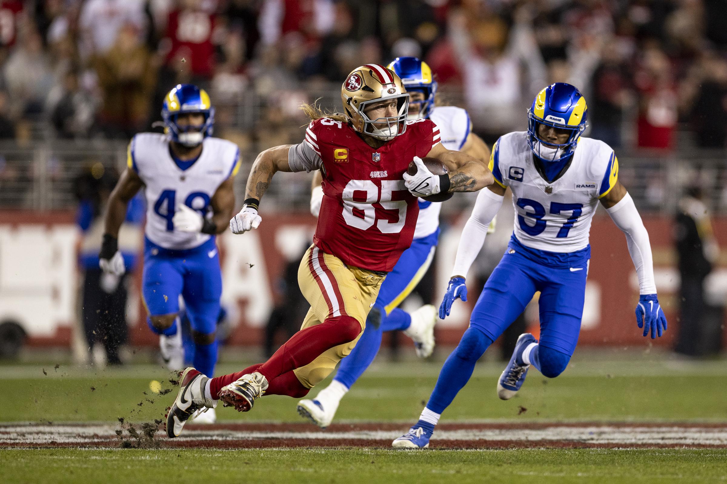 George Kittle on December 12, 2024, in Santa Clara, California | Source: Getty Images