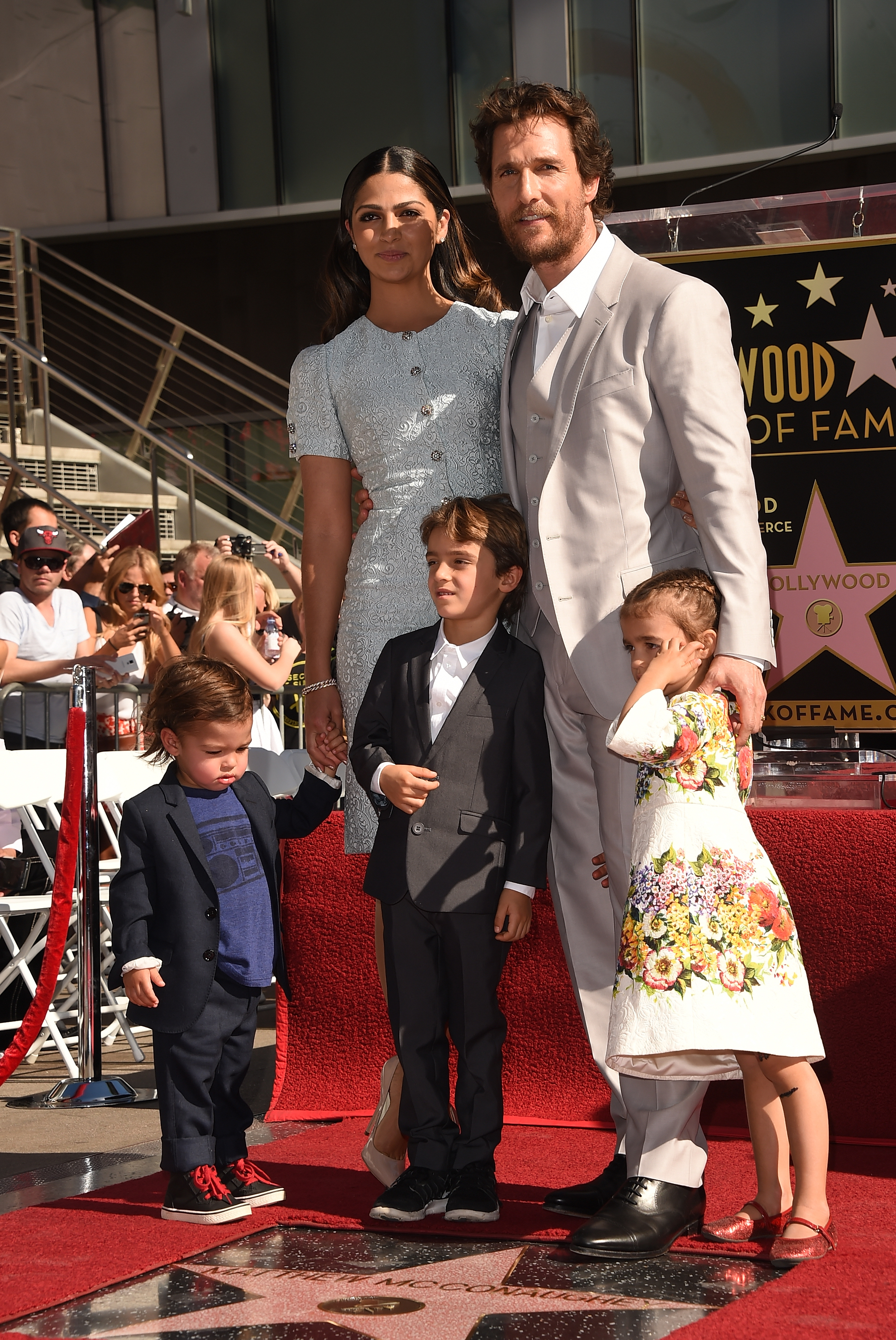 Matthew McConaughey and his family Camila Alves, Levi, Livingston, and Vida McConaughey attend The Hollywood Walk Of Fame ceremony for Matthew McConaughey in Hollywood, California, on November 17, 2014 | Source: Getty Images