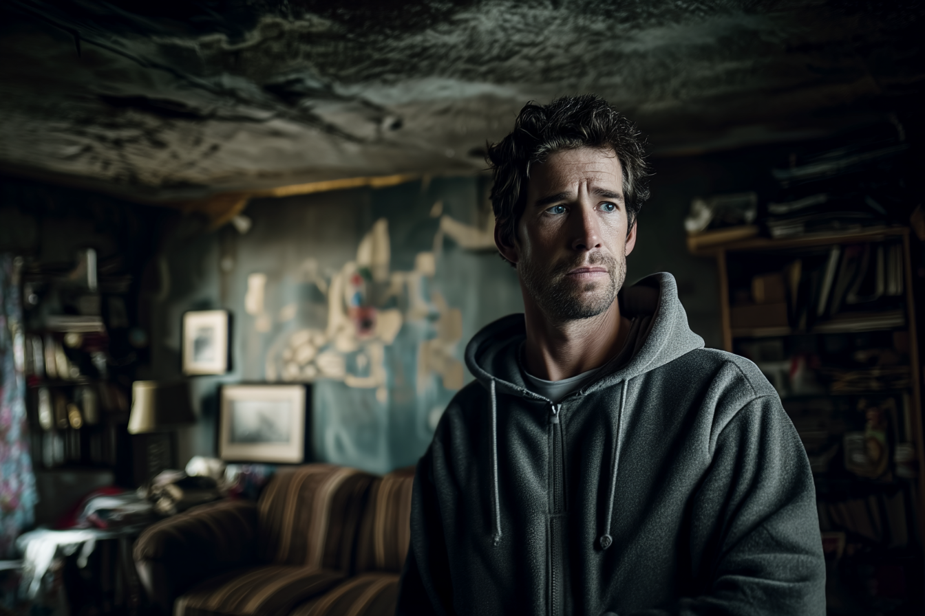 A man standing in his house | Source: Midjourney