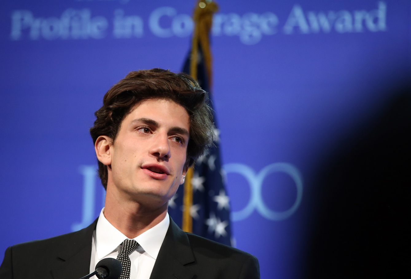 Jack Schlossberg speaking during the 2017 Profile in Courage award ceremonies at the John F. Kennedy Presidential Library and Museum on May 7. | Source: Getty Images