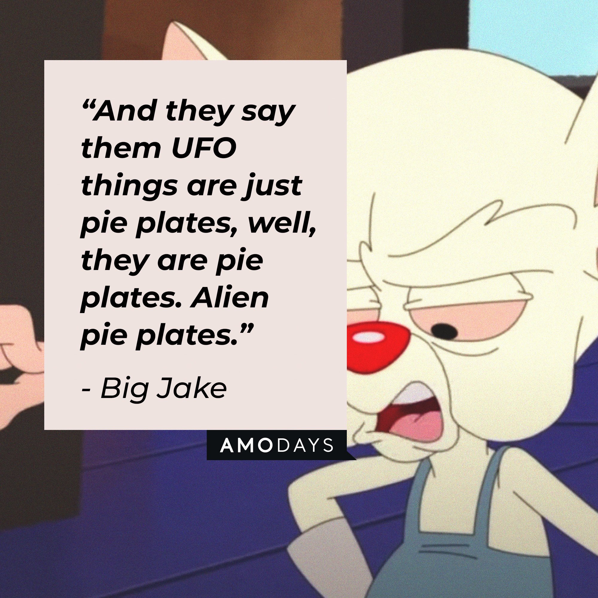 Big Jake's quote: “And they say them UFO things are just pie plates, well, they are pie plates. Alien pie plates.” | Image: AmoDays