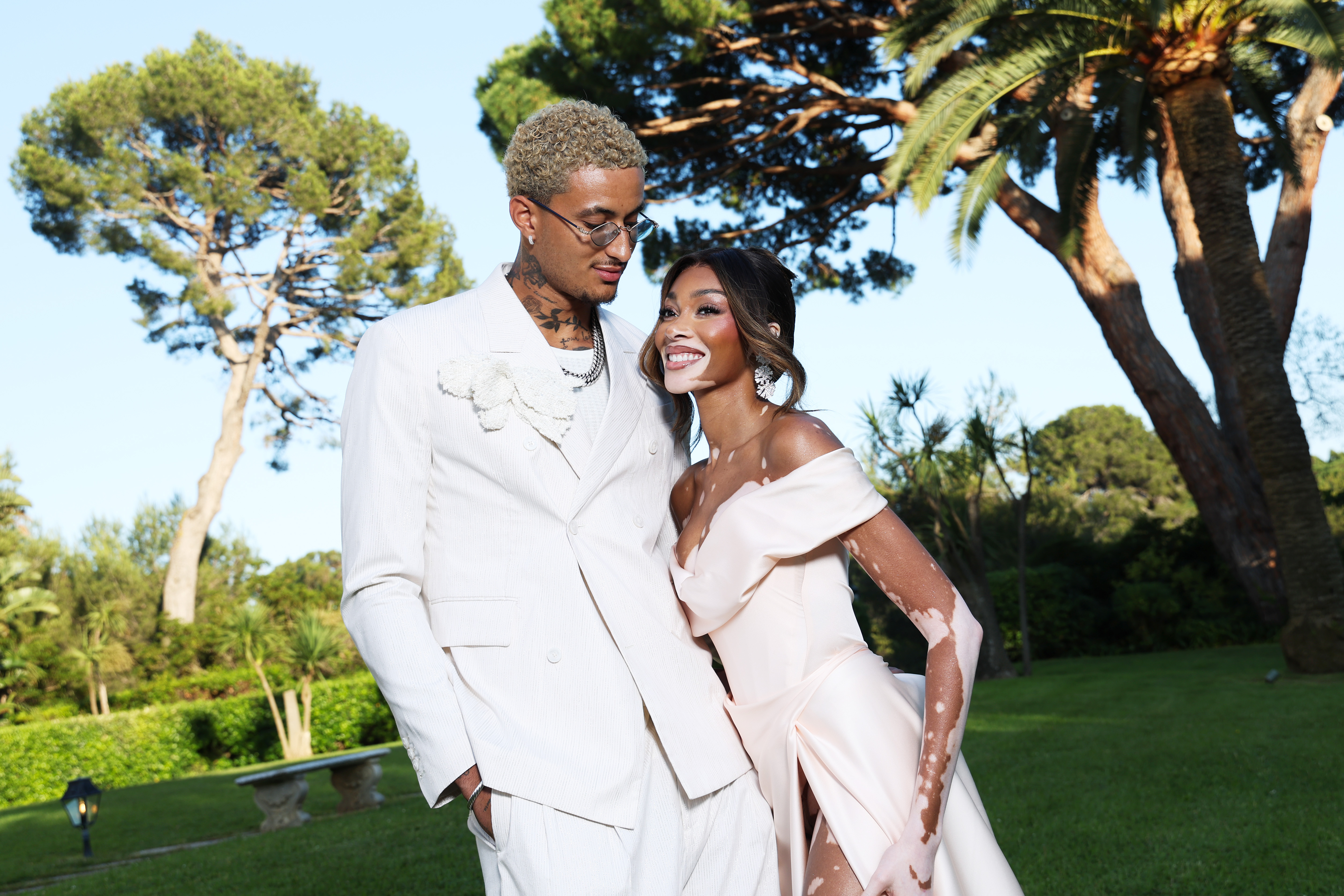 Kyle Kuzma and Winnie Harlow attend the amfAR Gala Cannes 2024 in France | Source: Getty Images