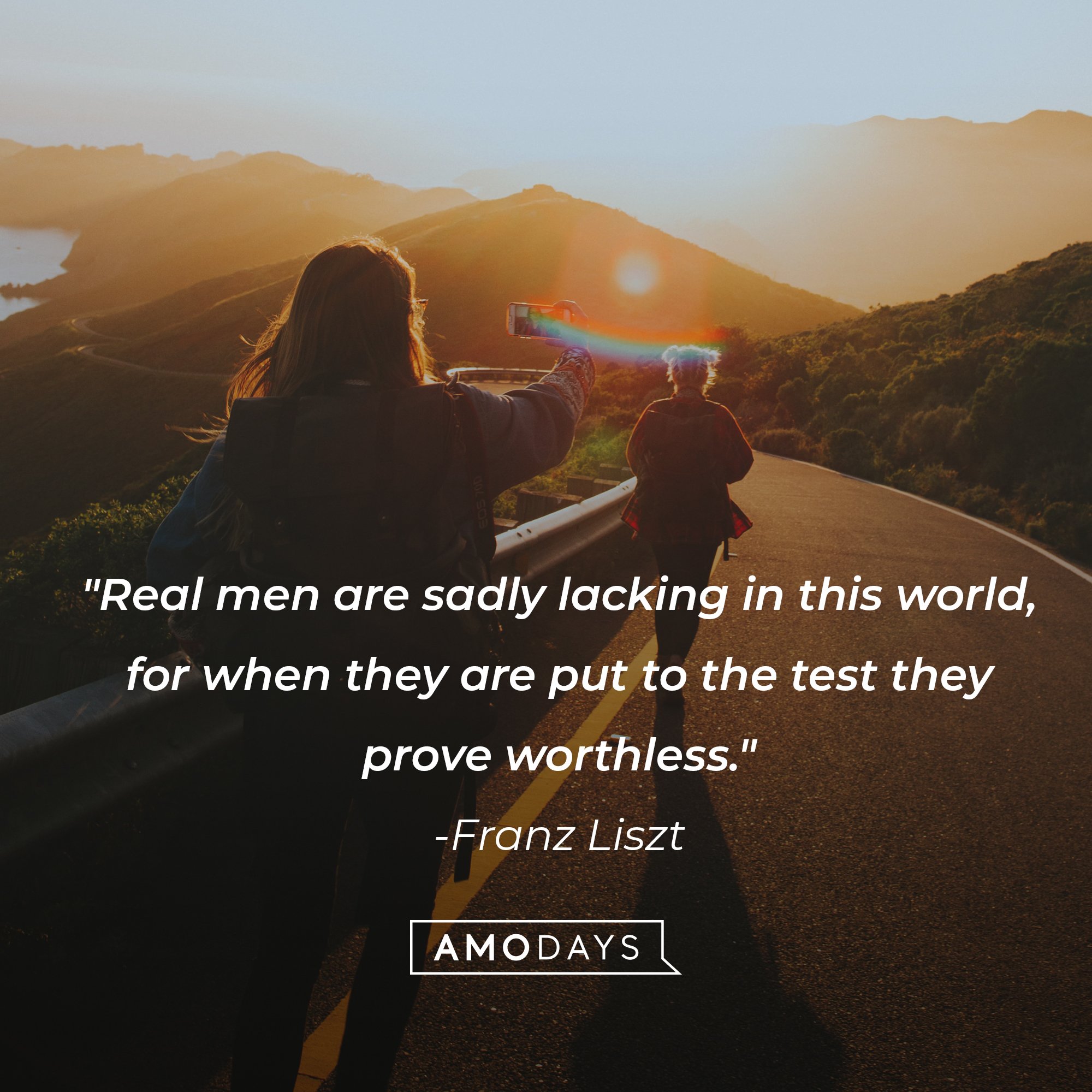 Franz Liszt's quote: "Real men are sadly lacking in this world, for when they are put to the test they prove worthless." | Image: AmoDays