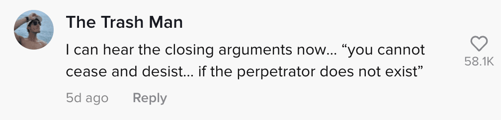 Comment on a post about a woman who realized her boyfriend didn't exist after he ghosted on her. | Photo: tiktok.com/kathrynverb