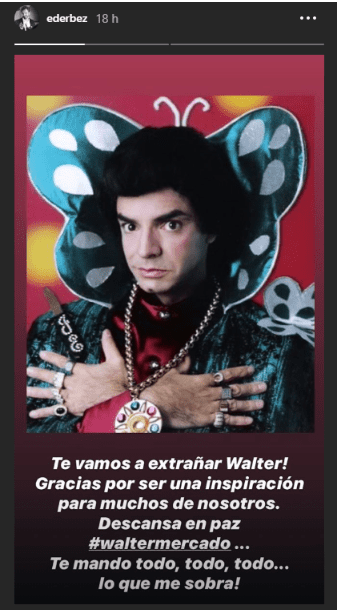 Captura de pantalla de la historia de Instagram de Eugenio Derbez, en la que se despide de Walter Mercado. | Foto: Instagram/ ederbez Captura de pantalla de la historia de Instagram de Eugenio Derbez, en la que se despide de Walter Mercado. | Foto: Instagram/ ederbez