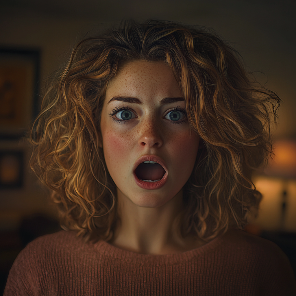 An extremely surprised woman | Source: Midjourney