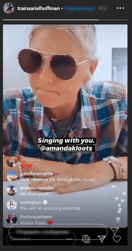 Amanda Kloots Instagram Live video about Nick Cordero on July 6, 2020 | Photo: Instagram/trainxarielhoffman/
