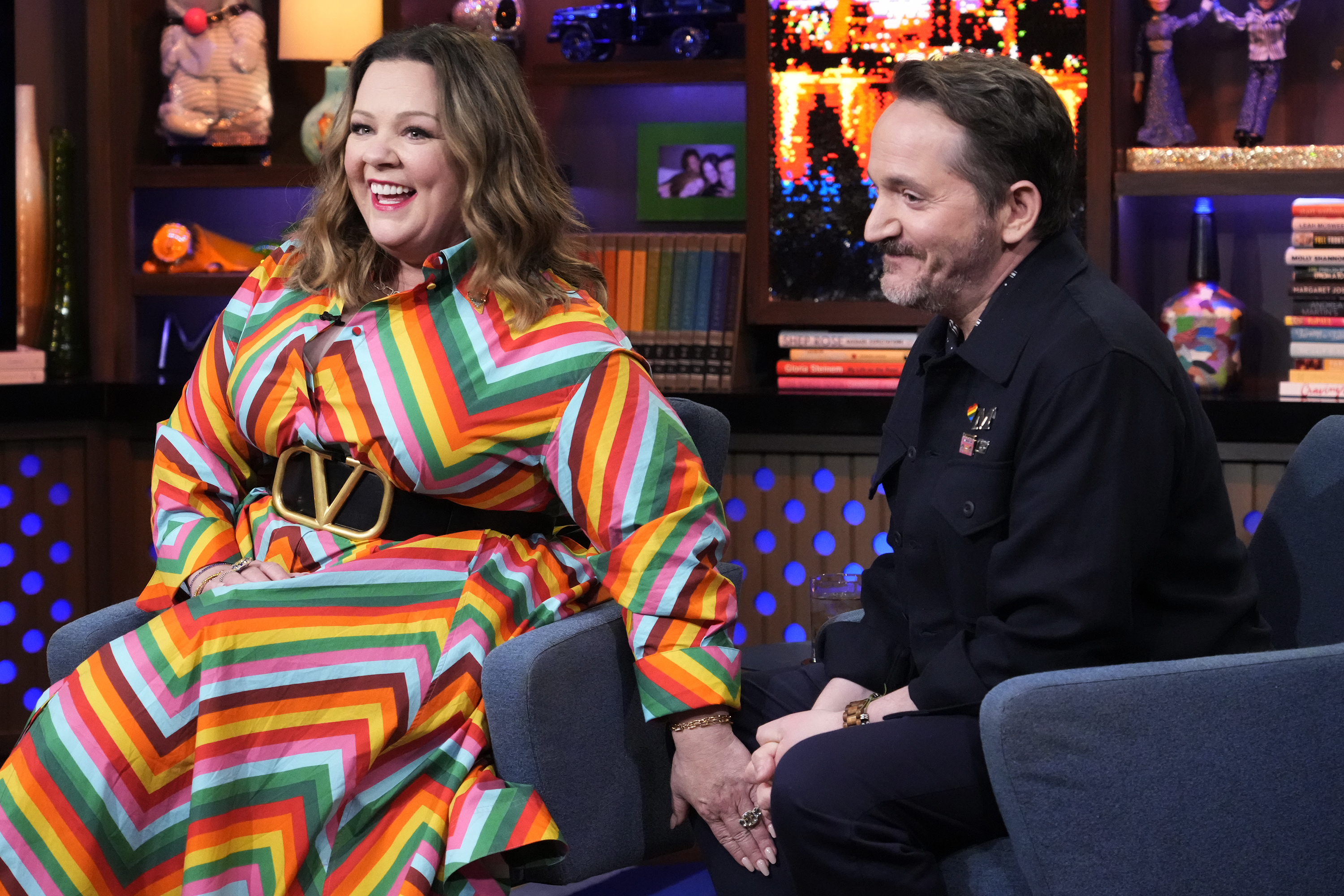 Melissa McCarthy and Ben Falcone appear on "Watch What Happens Live with Andy Cohen" on June 7, 2022 | Source: Getty Images