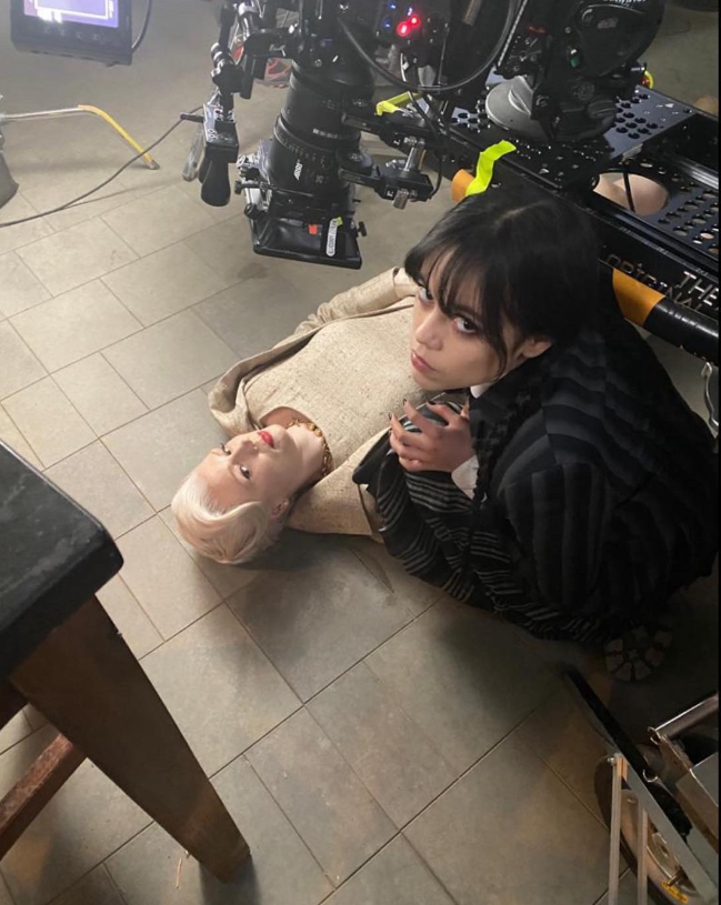 A screenshot of Gwendoline Christie's character, Larissa Weems, in her death scene with Jenna Ortega from Season 1 of "Wednesday." | Source: Instagram/gwendolineuniverse