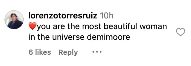 Fan comment, dated November 2023 | Source: Instagram/demimoore
