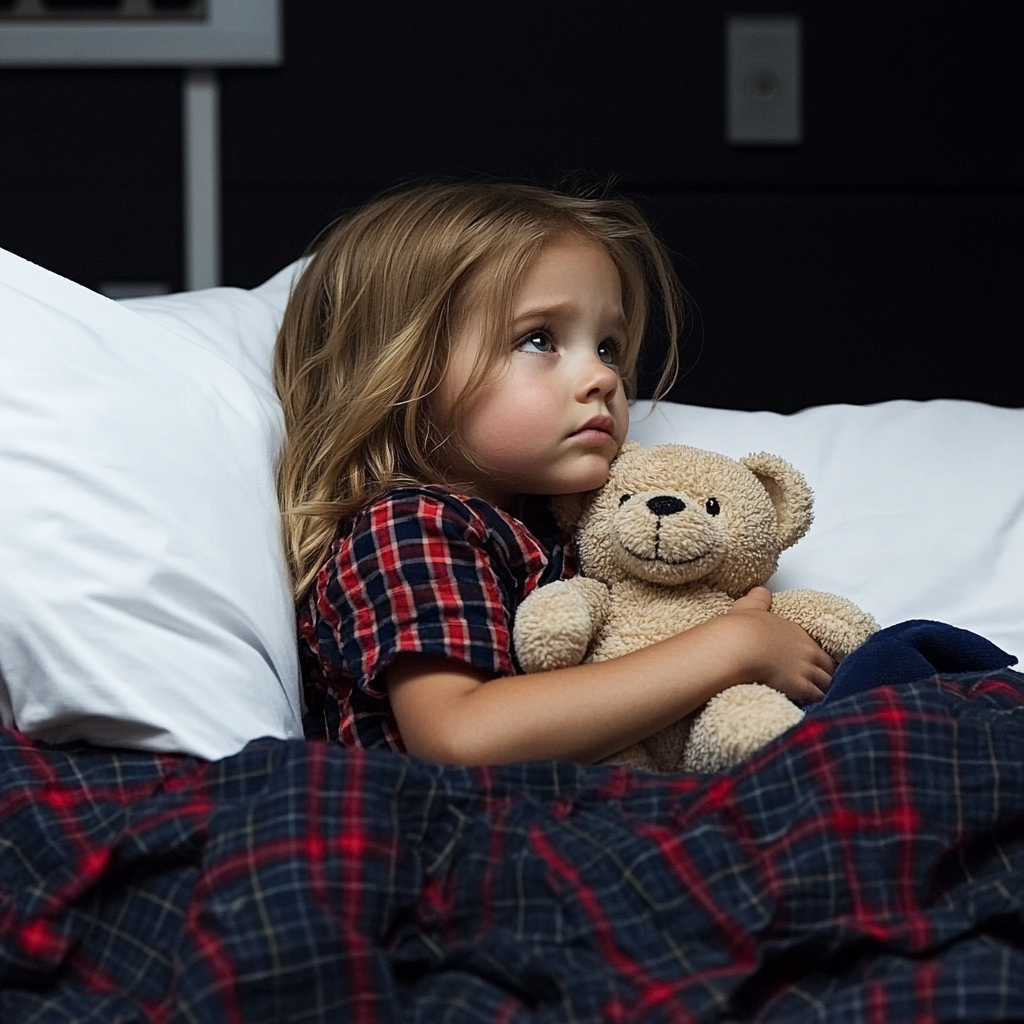 A little girl in bed | Source: Midjourney