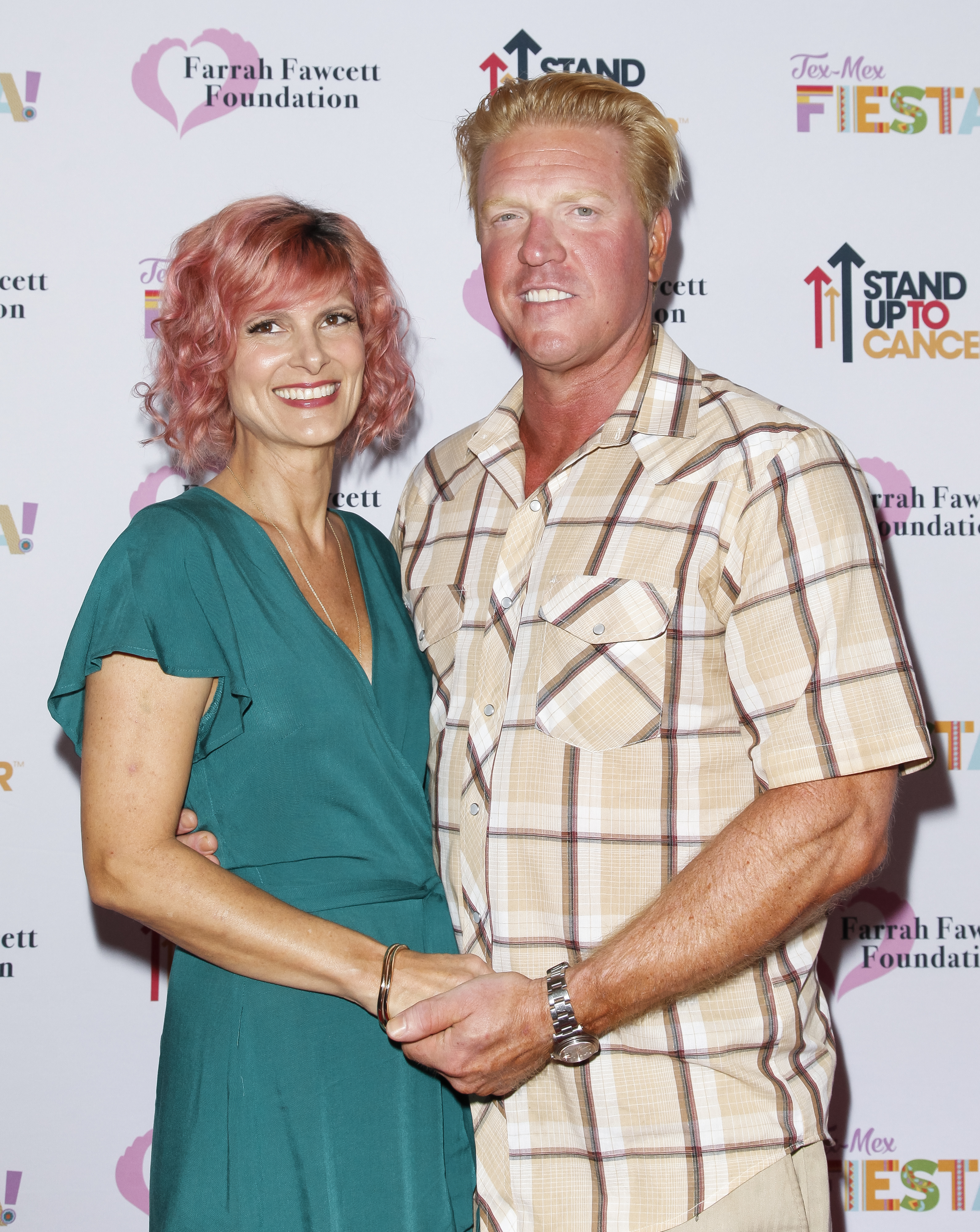 April Hutchinson and Jake Busey attend the Farrah Fawcett Foundation's Tex-Mex Fiesta at Wallis Annenberg Center for the Performing Arts on September 6, 2019, in Beverly Hills, California. | Source: Getty Images