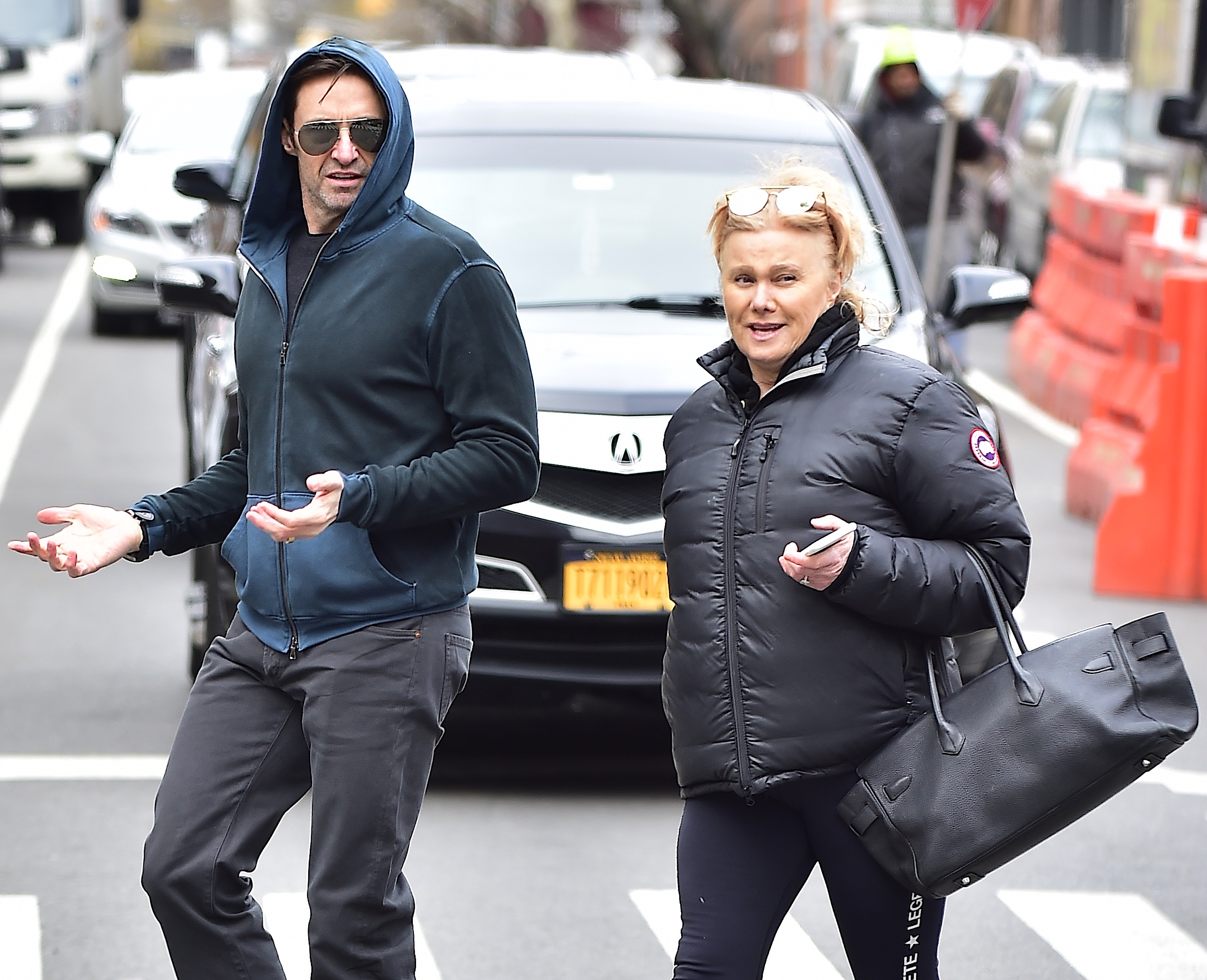 Hugh Jackman and Deborra-Lee Furness seen in West Village, New York City on March 5, 2018 | Source: Getty Images