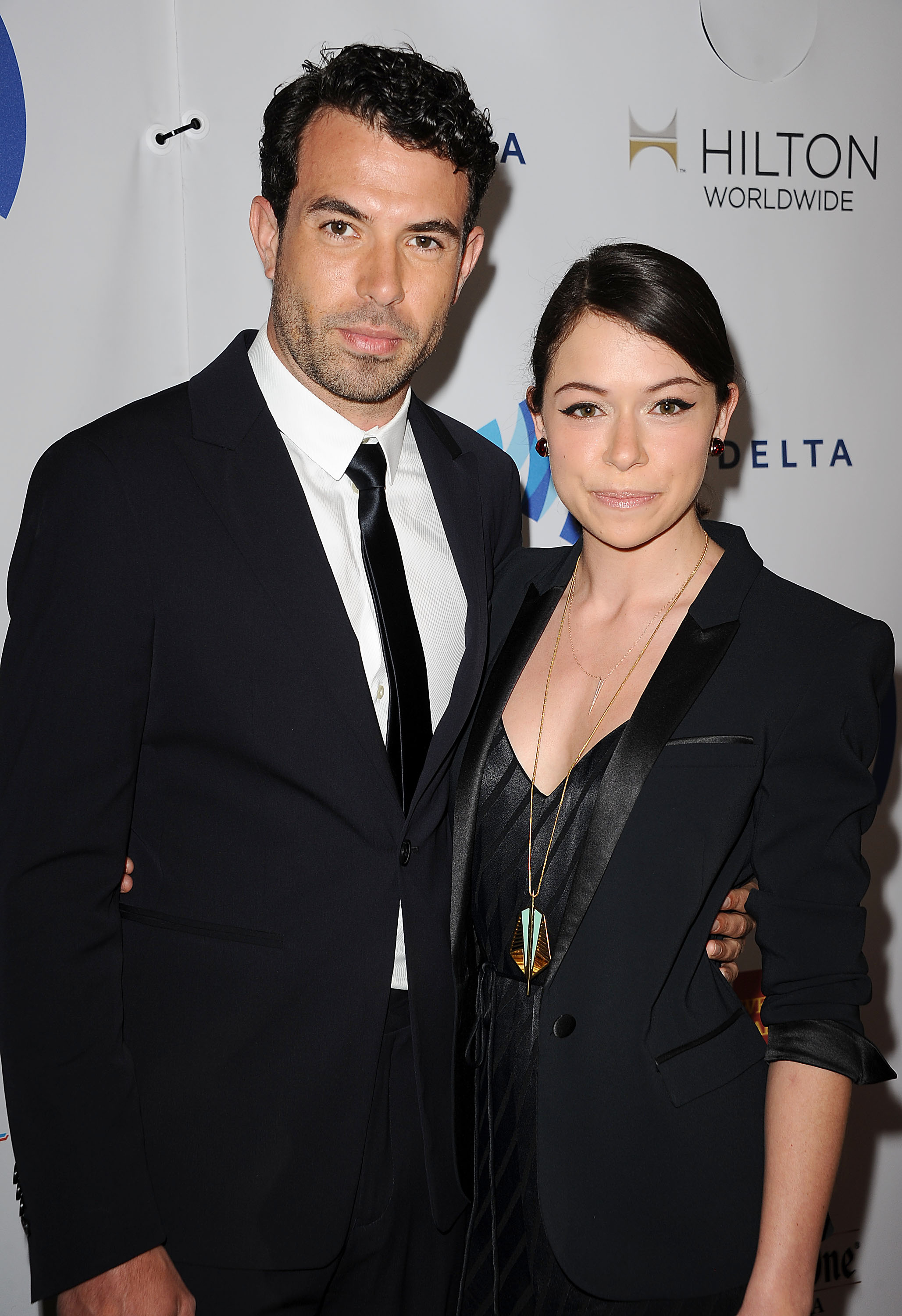 Tom Cullen and Tatiana Maslany attend the 25th annual GLAAD Media Awards at The Beverly Hilton Hotel on April 12, 2014, in Beverly Hills, California. | Source: Getty Images