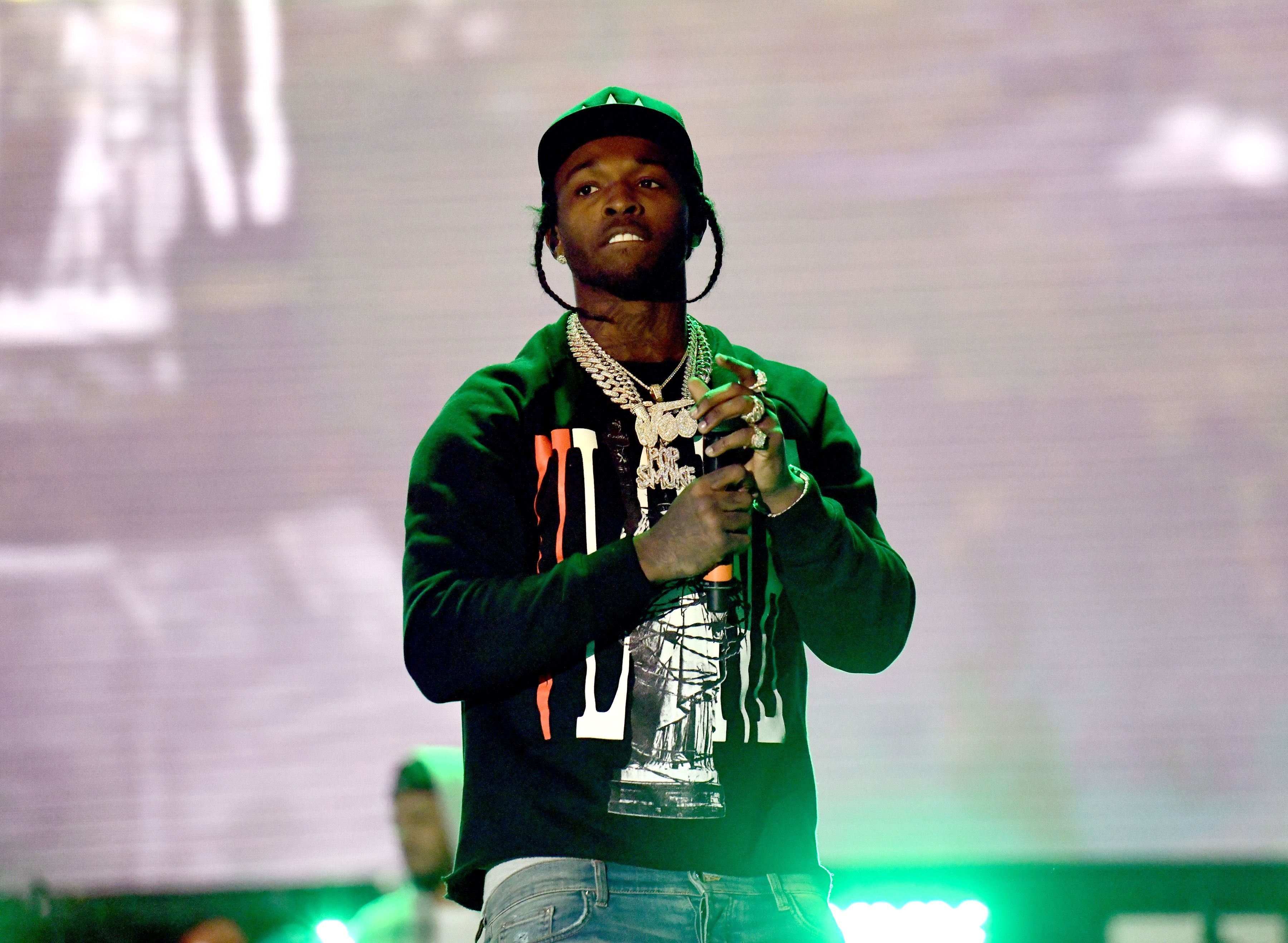 Rapper Pop Smoke at the Rolling Loud Festival in December 2019 in Los Angeles, California | Source: Getty Images