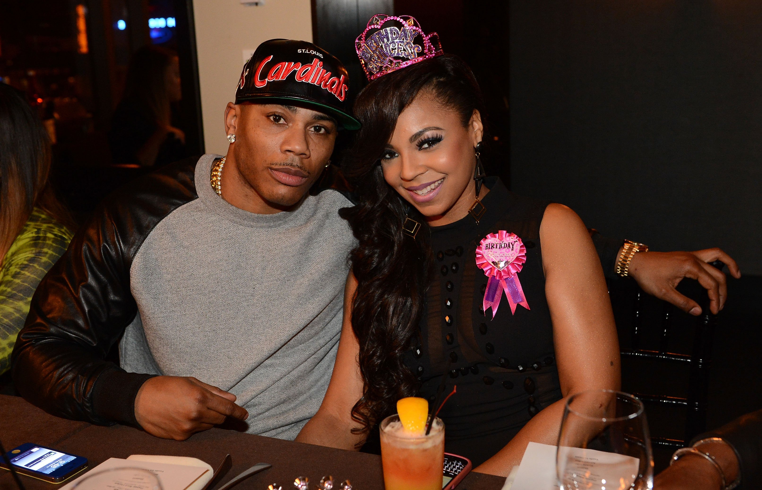 Nelly and ex, Ashanti during Ashanti's surprise birthday dinner on October 13, 2012 in Atlanta, Georgia | Photo: Getty Images